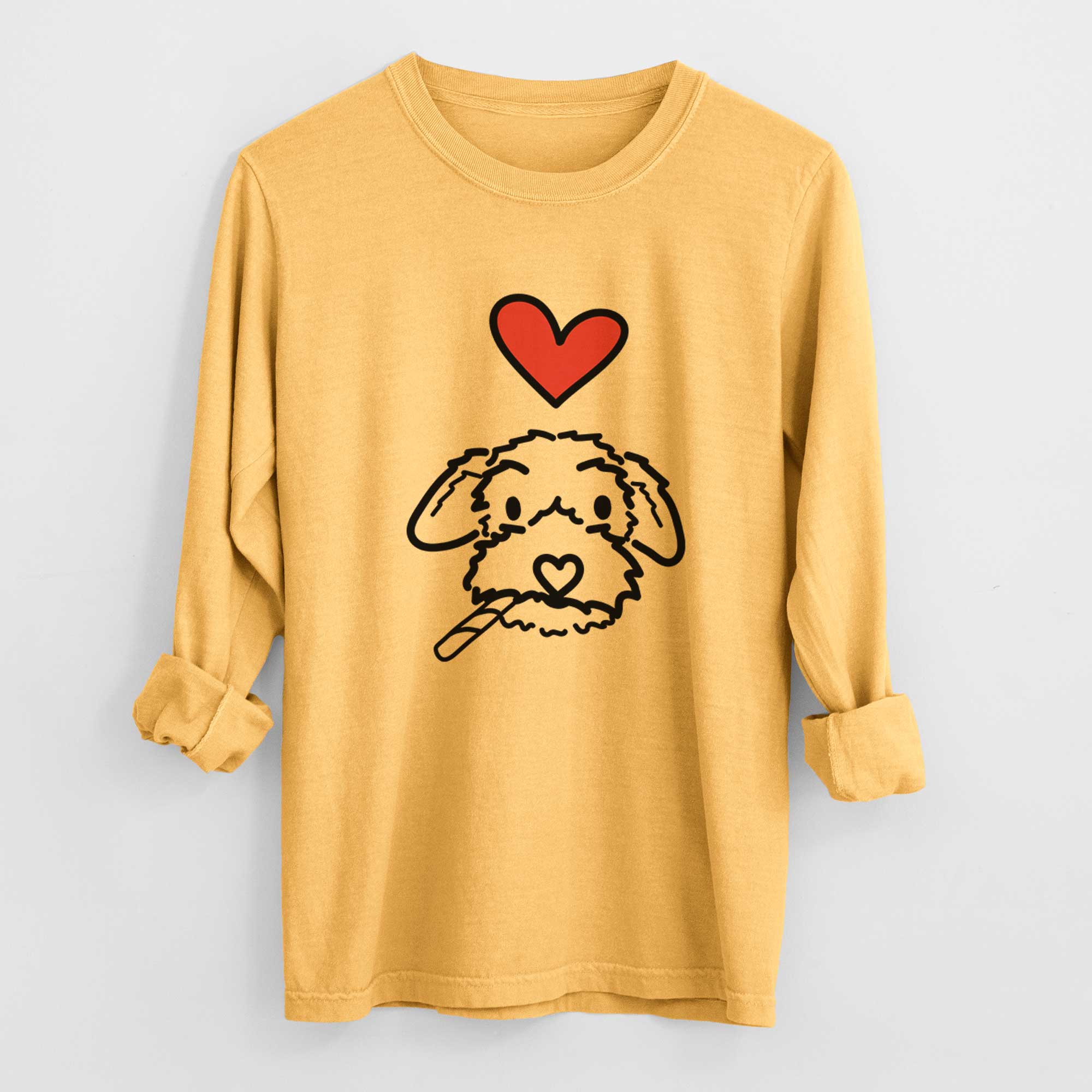 Love Always Poodle Mix - Gomer - Heavyweight 100% Cotton Long Sleeve