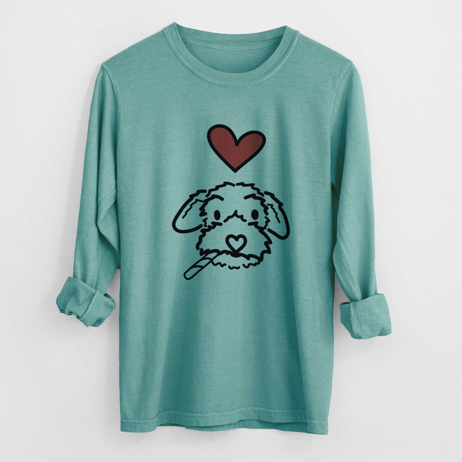 Love Always Poodle Mix - Gomer - Heavyweight 100% Cotton Long Sleeve