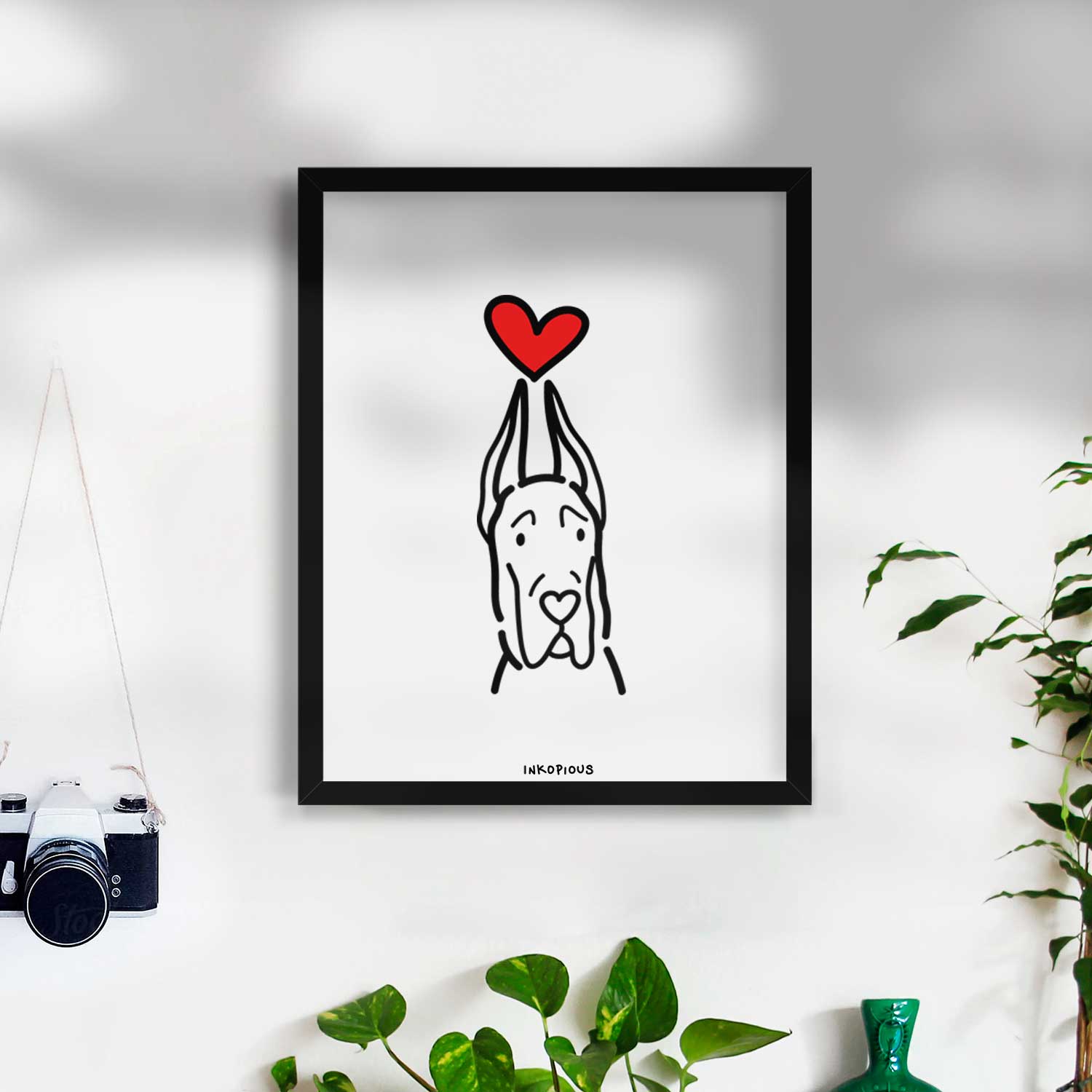 Love Always Great Dane with Cropped Ears Art Print