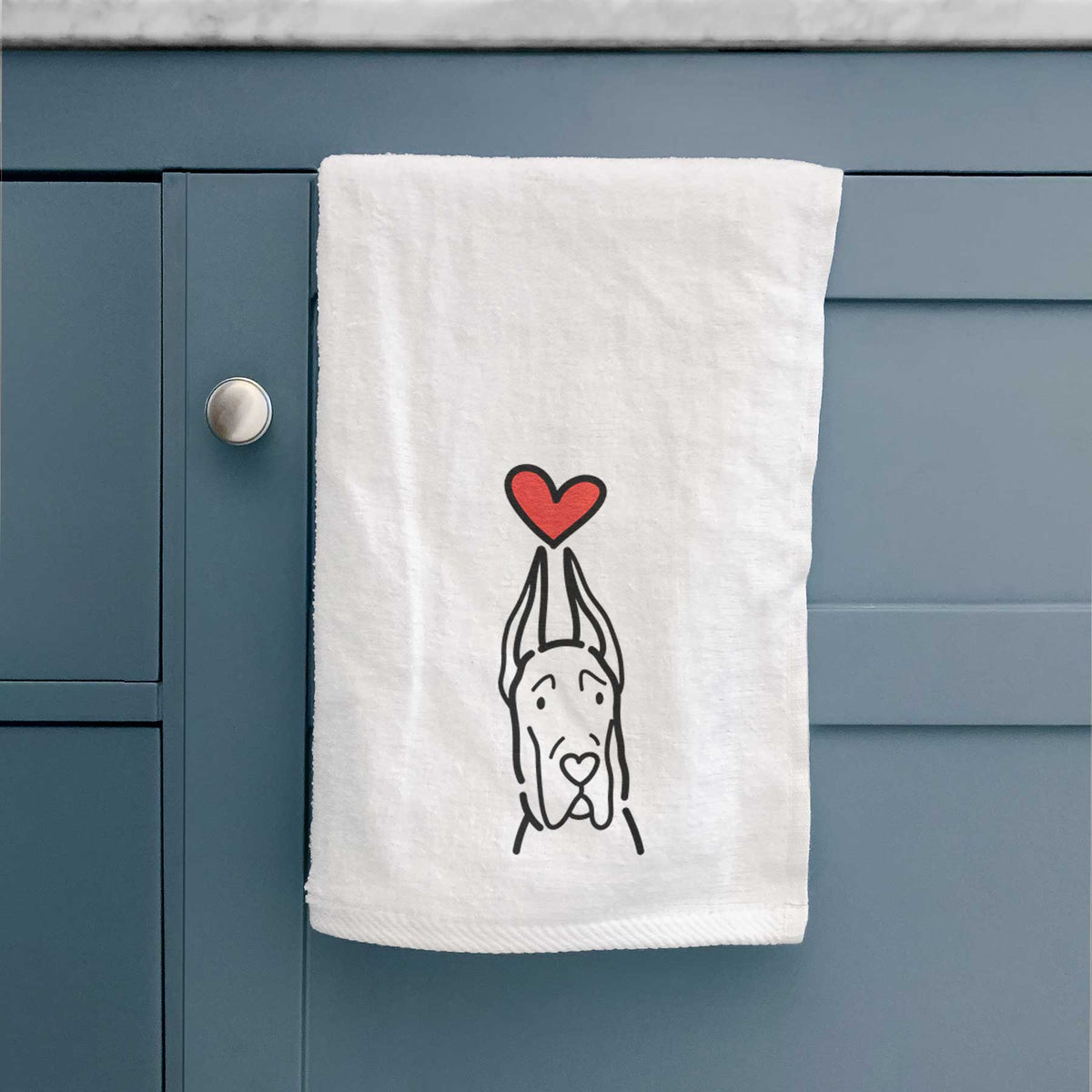 Love Always Great Dane with Cropped Ears - Decorative Hand Towel