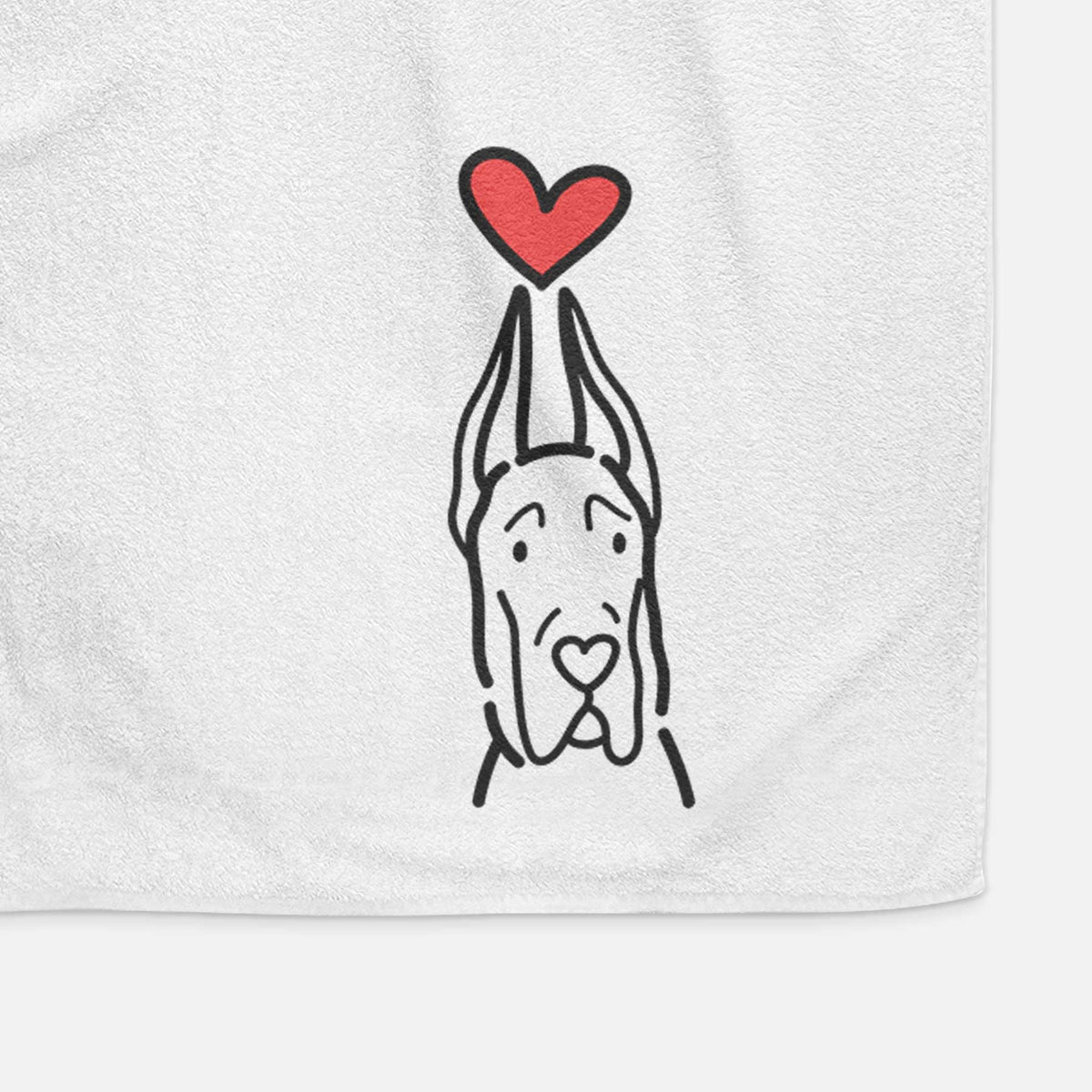 Love Always Great Dane with Cropped Ears - Decorative Hand Towel