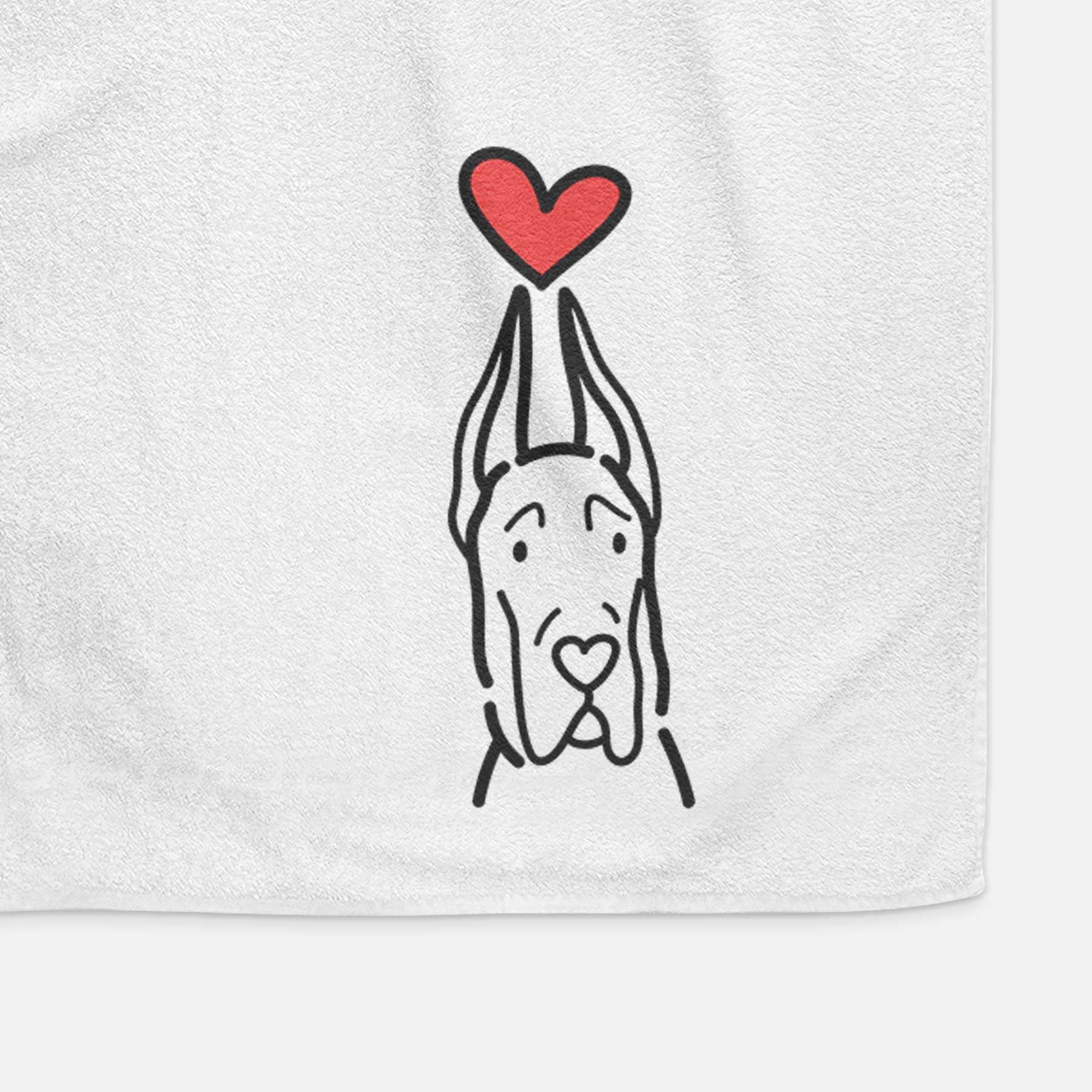 Love Always Great Dane with Cropped Ears - Decorative Hand Towel