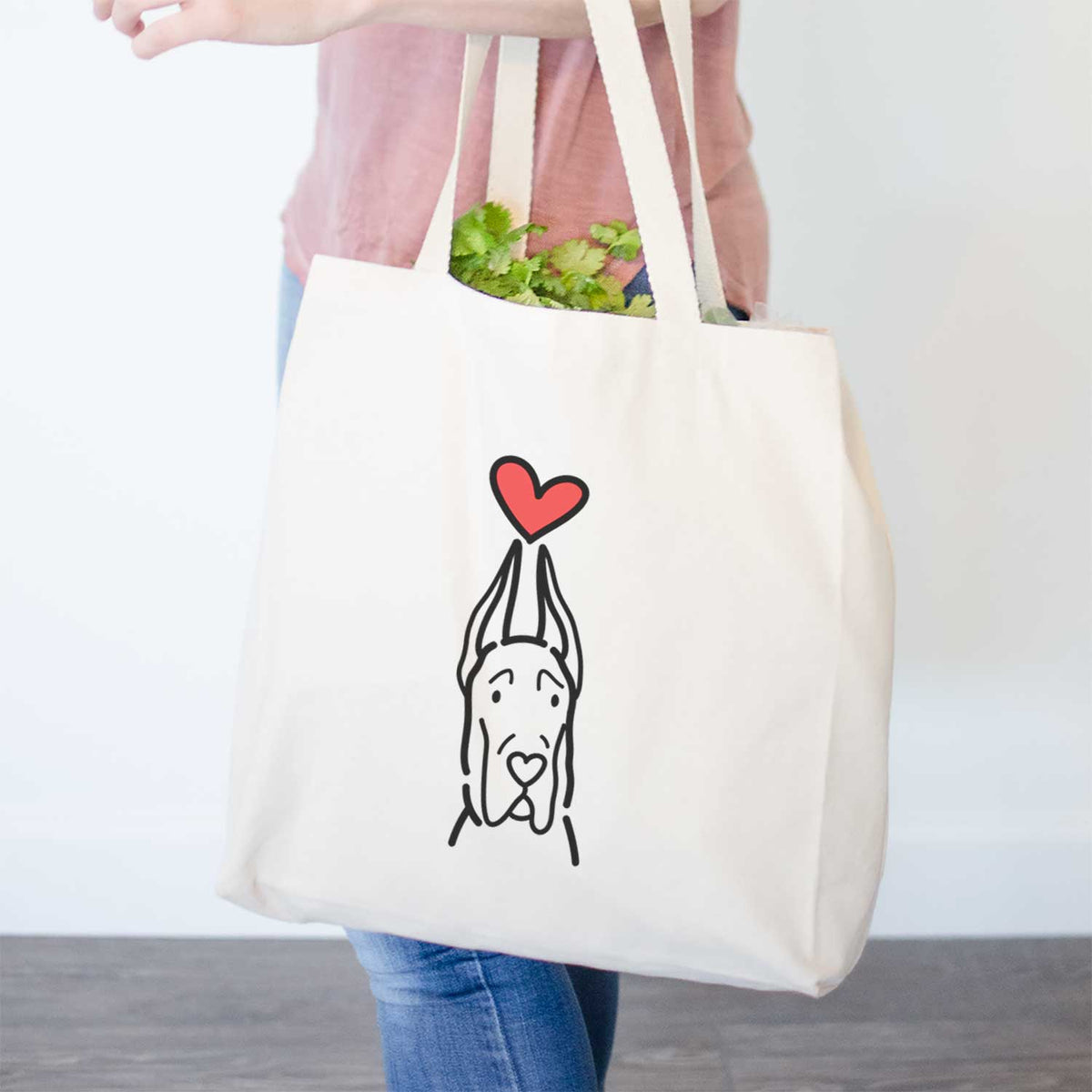 Love Always Great Dane with Cropped Ears - Tote Bag