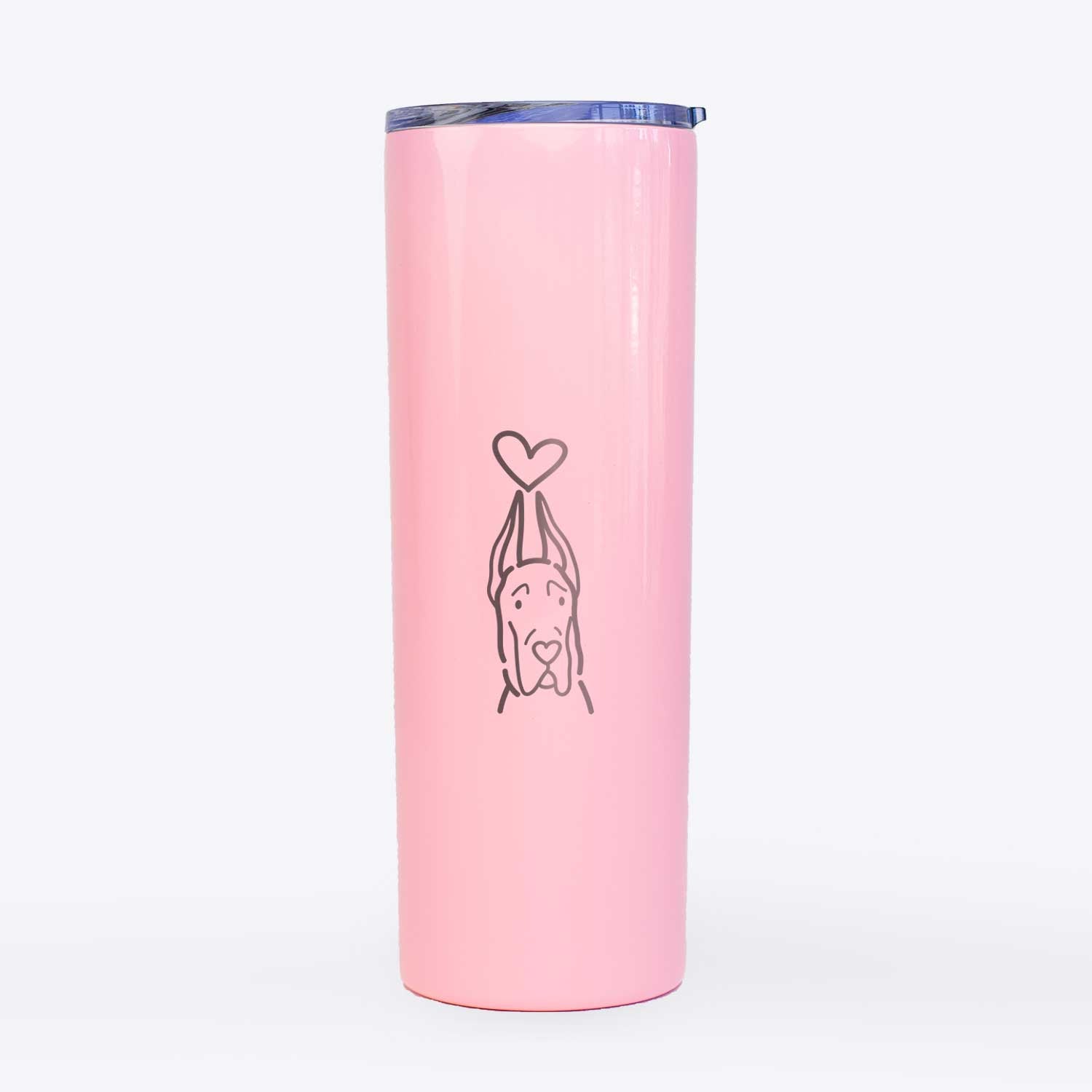 Love Always Great Dane with Cropped Ears - 20oz Skinny Tumbler