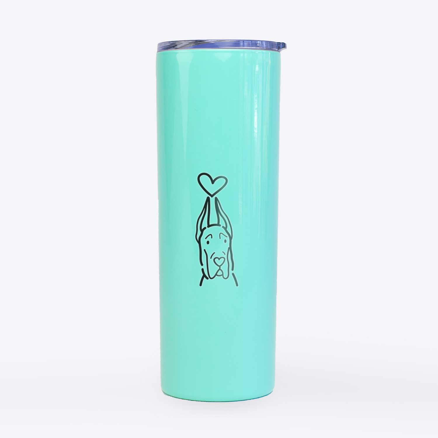 Love Always Great Dane with Cropped Ears - 20oz Skinny Tumbler