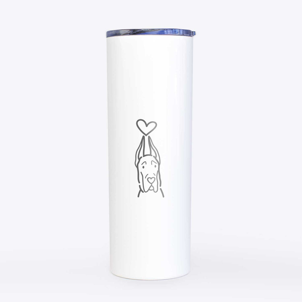 Love Always Great Dane with Cropped Ears - 20oz Skinny Tumbler