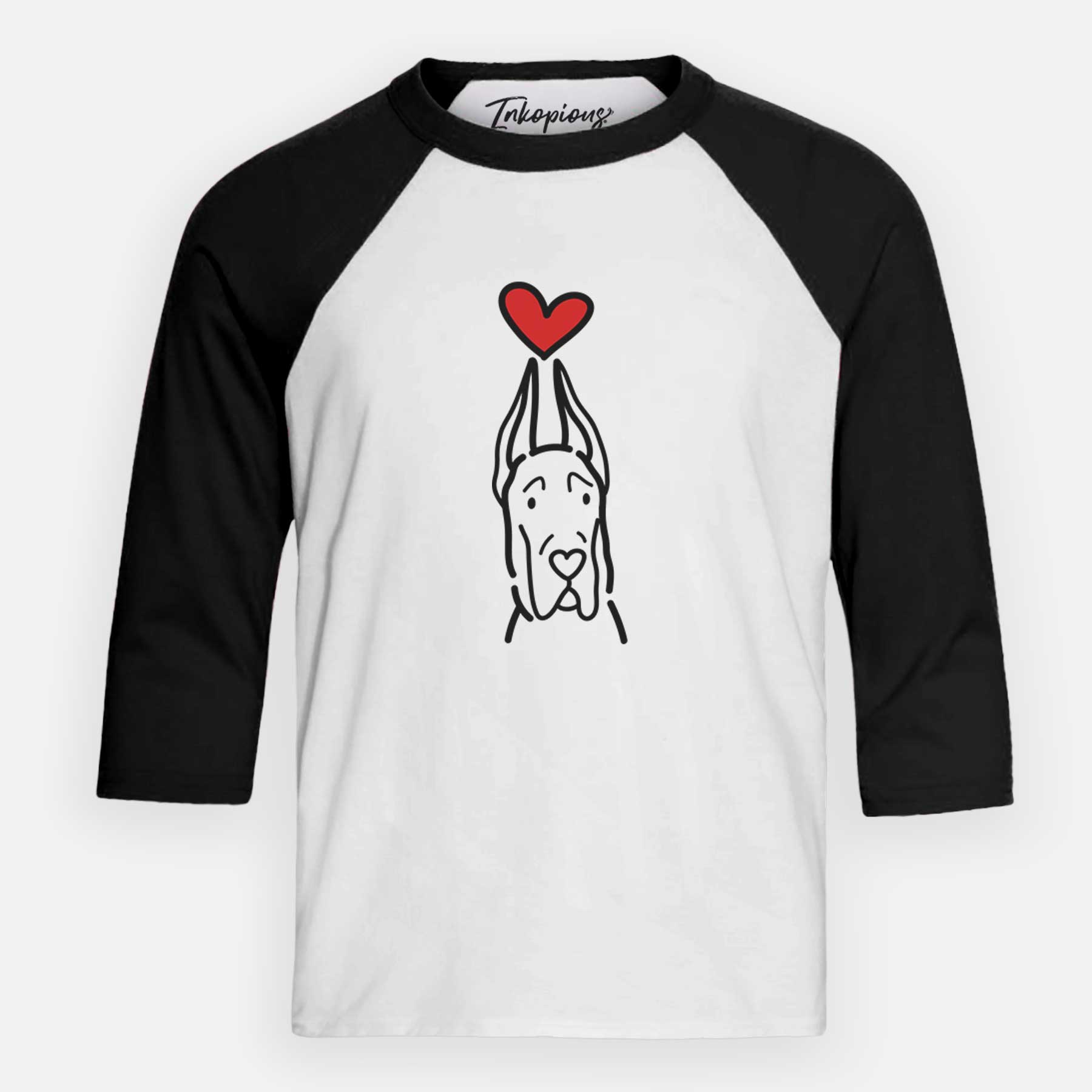 Love Always Great Dane with Cropped Ears - Youth 3/4 Long Sleeve