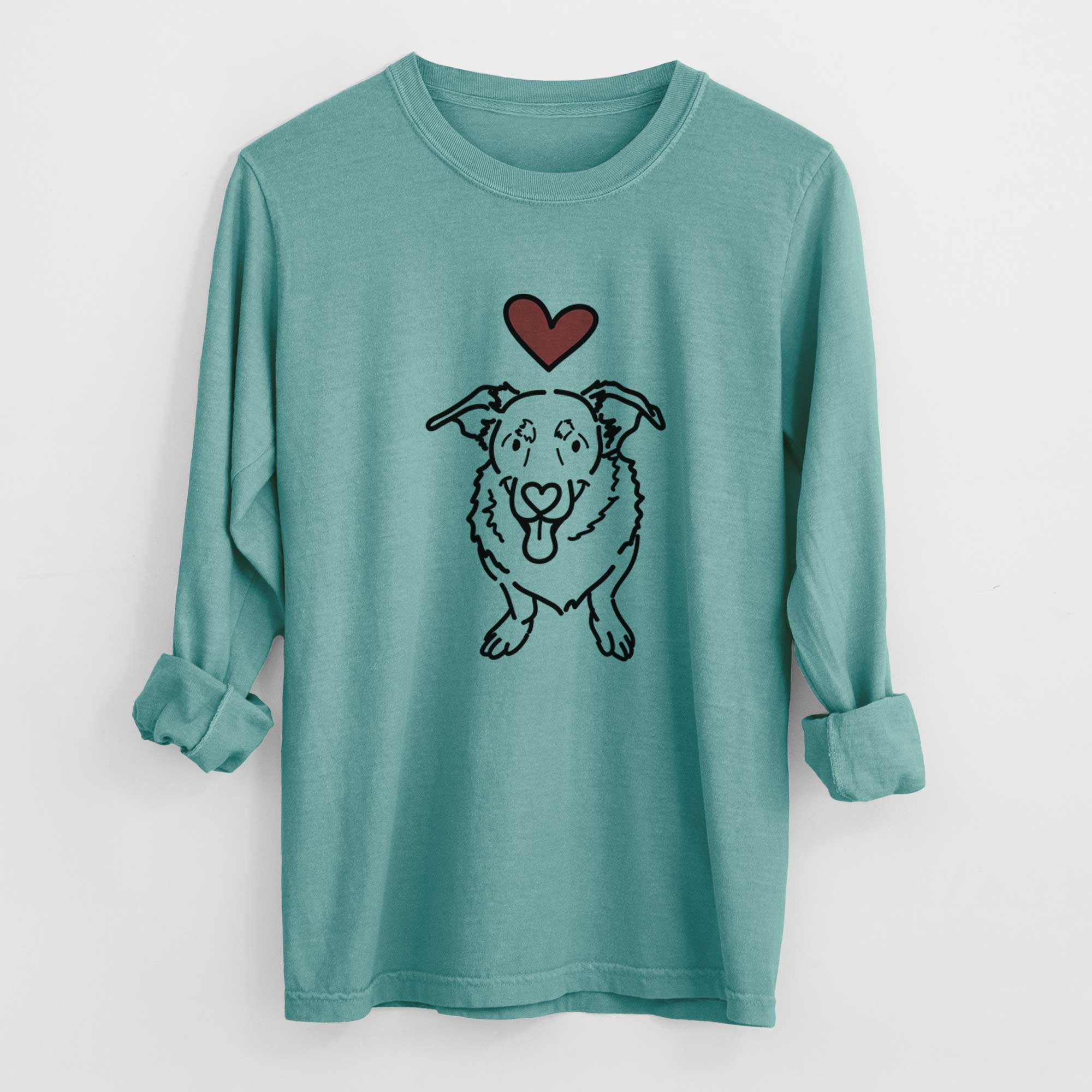 Love Always Basset Hound German Shepherd Mix - Gretchen - Heavyweight 100% Cotton Long Sleeve