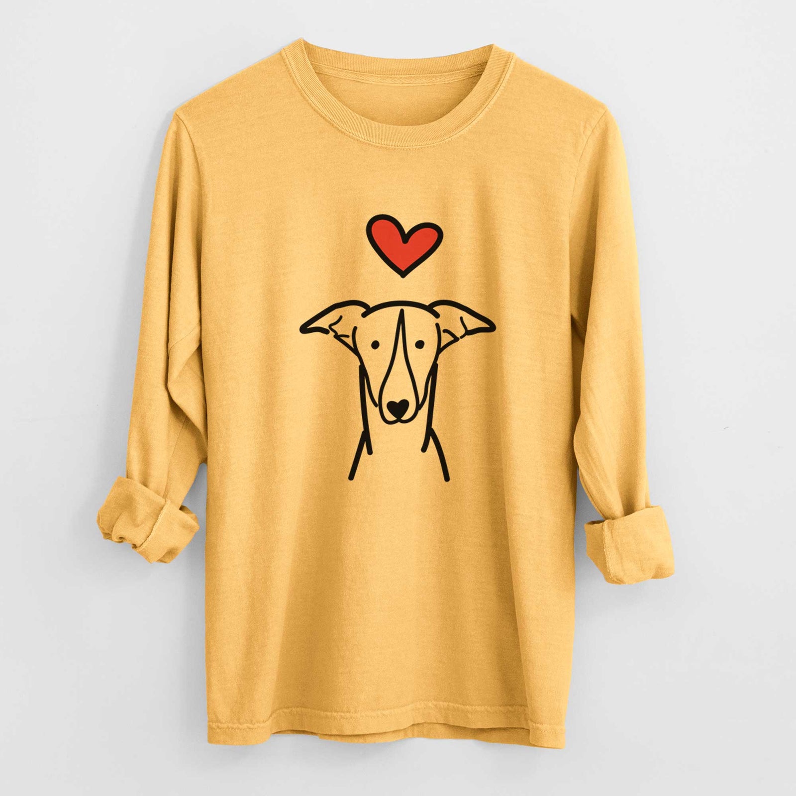 Love Always Greyhound - Heavyweight 100% Cotton Long Sleeve
