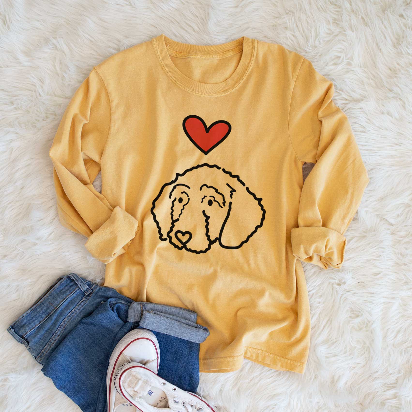 Love Always Goldendoodle - Hanna - Heavyweight 100% Cotton Long Sleeve