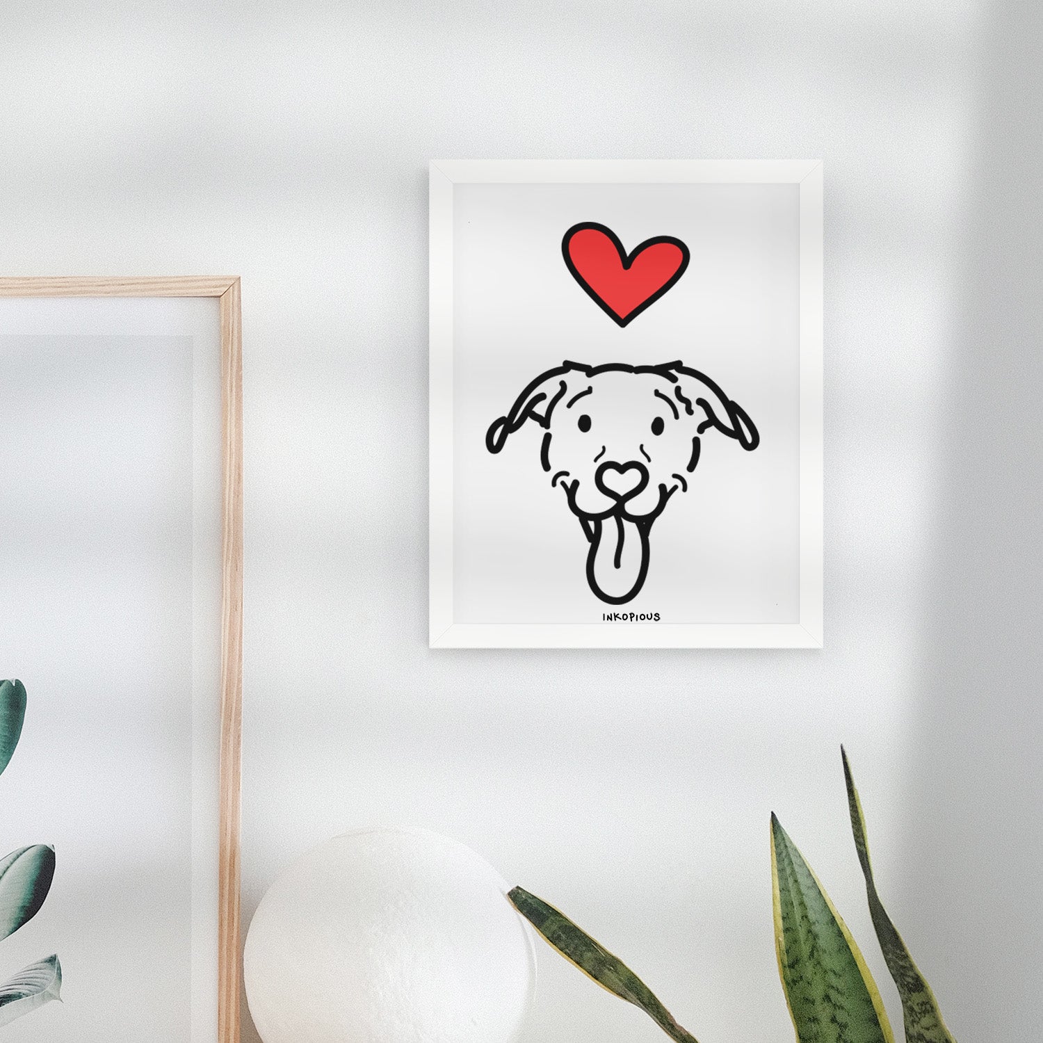 Love Always Pitbull Mix - Hemi Art Print