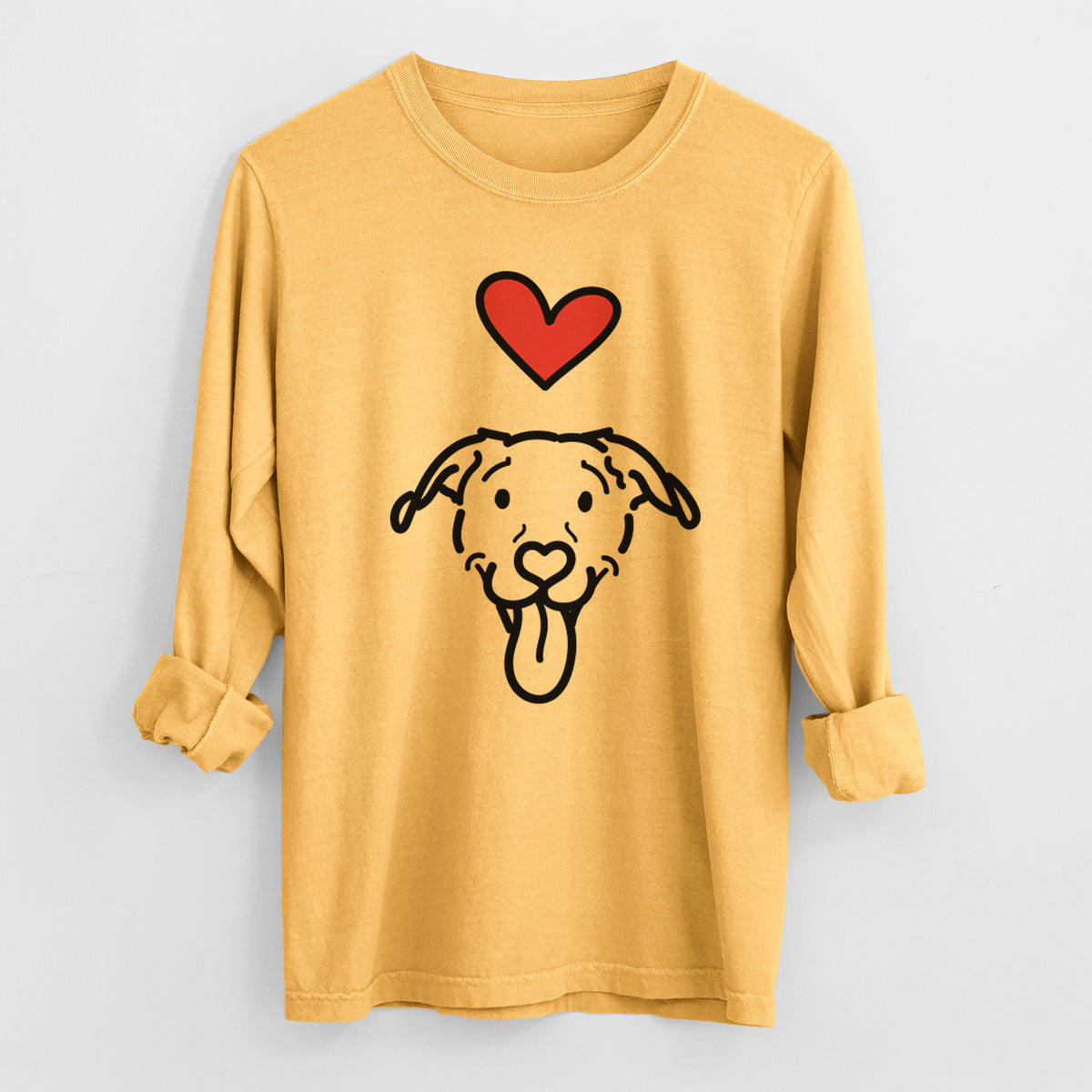 Love Always Pitbull Mix - Hemi - Heavyweight 100% Cotton Long Sleeve