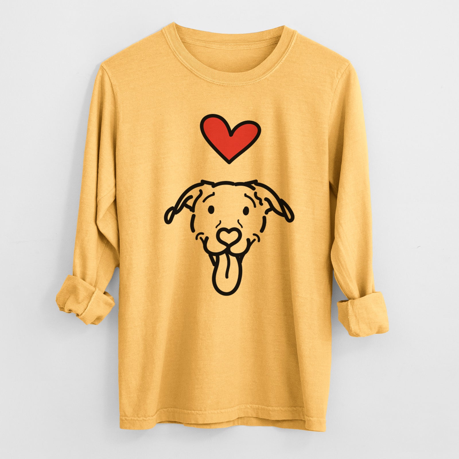 Love Always Pitbull Mix - Hemi - Heavyweight 100% Cotton Long Sleeve