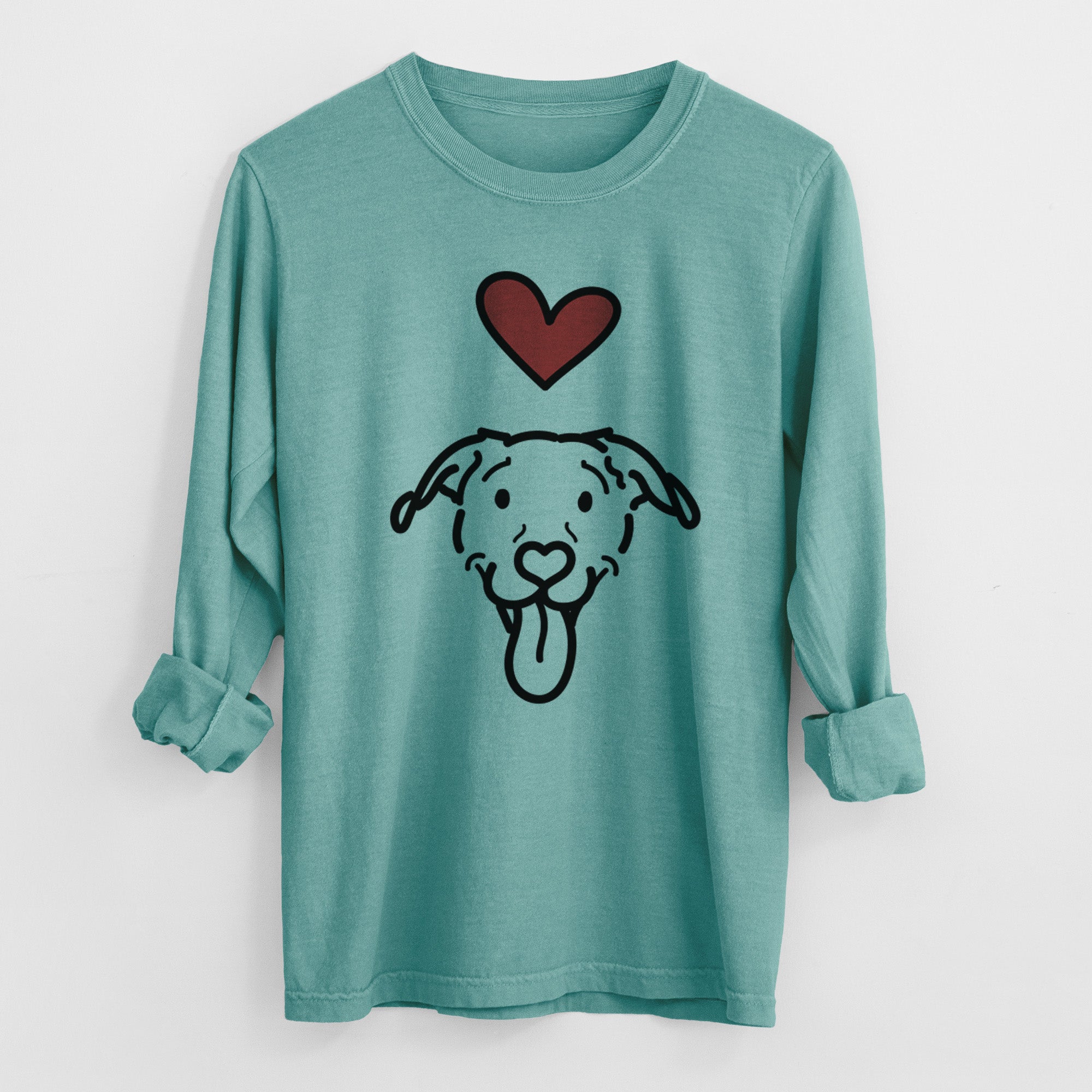 Love Always Pitbull Mix - Hemi - Heavyweight 100% Cotton Long Sleeve