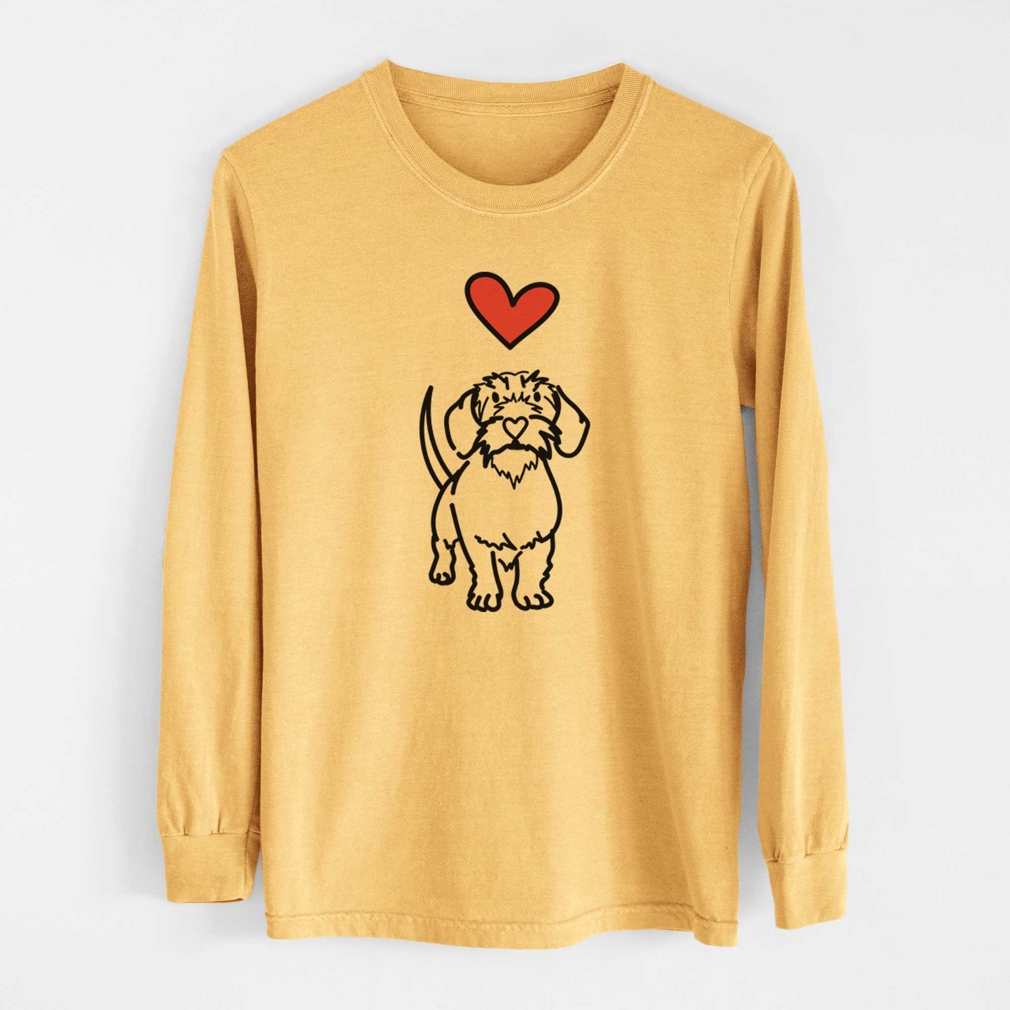 Love Always Wire Dachshund - Henry - Heavyweight 100% Cotton Long Sleeve