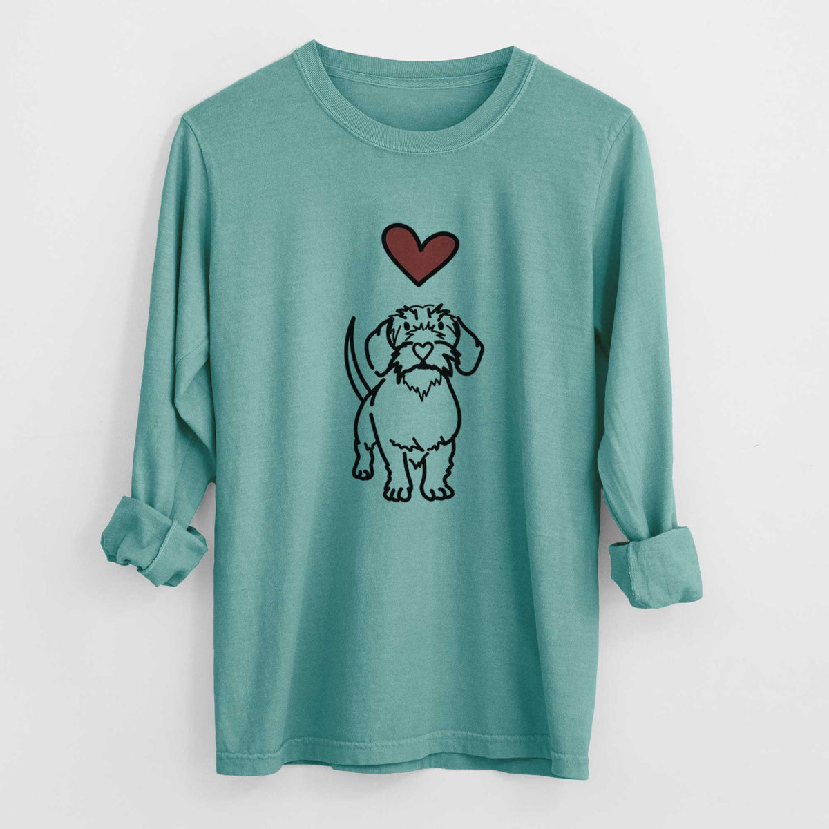 Love Always Wire Dachshund - Henry - Heavyweight 100% Cotton Long Sleeve