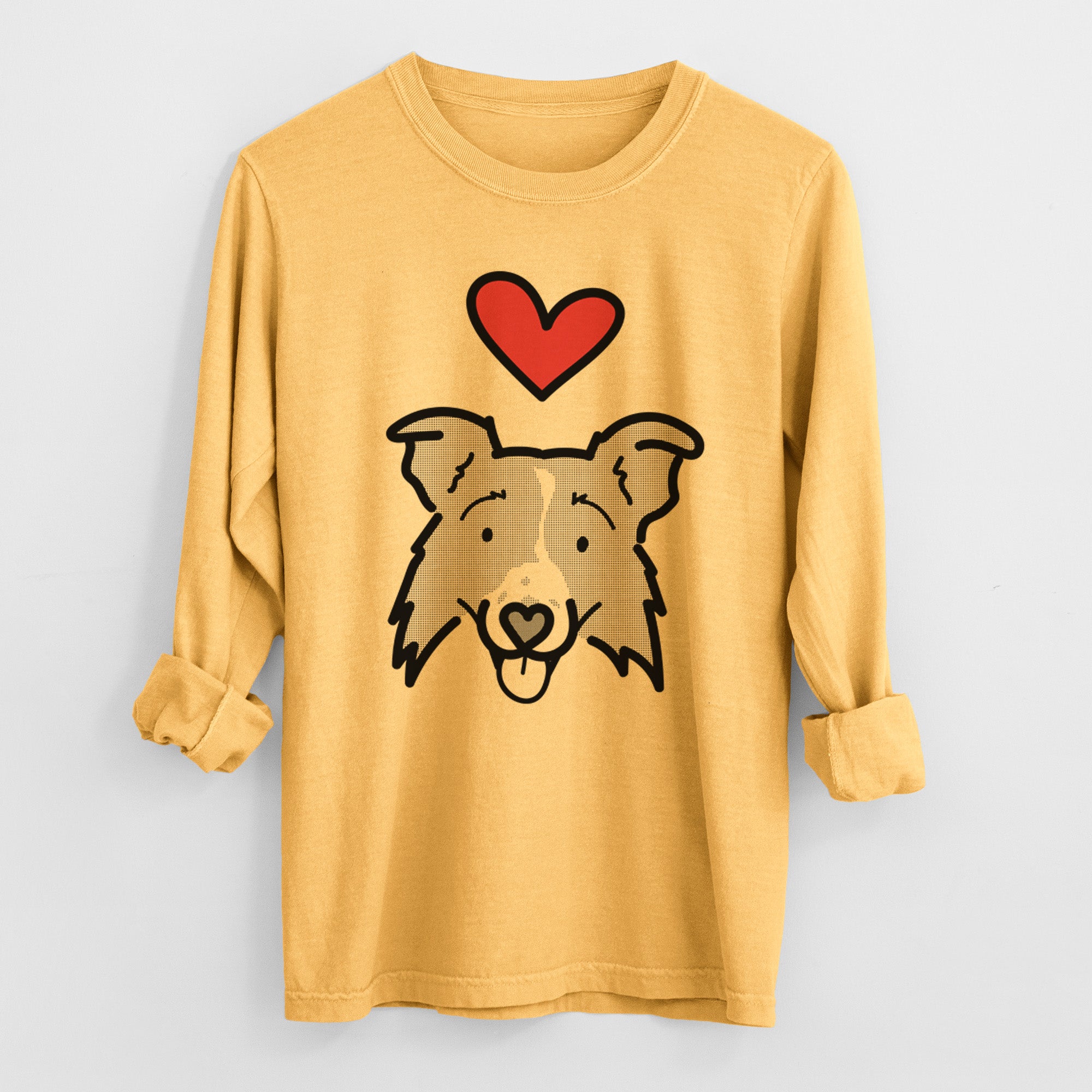 Love Always Border Collie 2.0 - Jam - Heavyweight 100% Cotton Long Sleeve