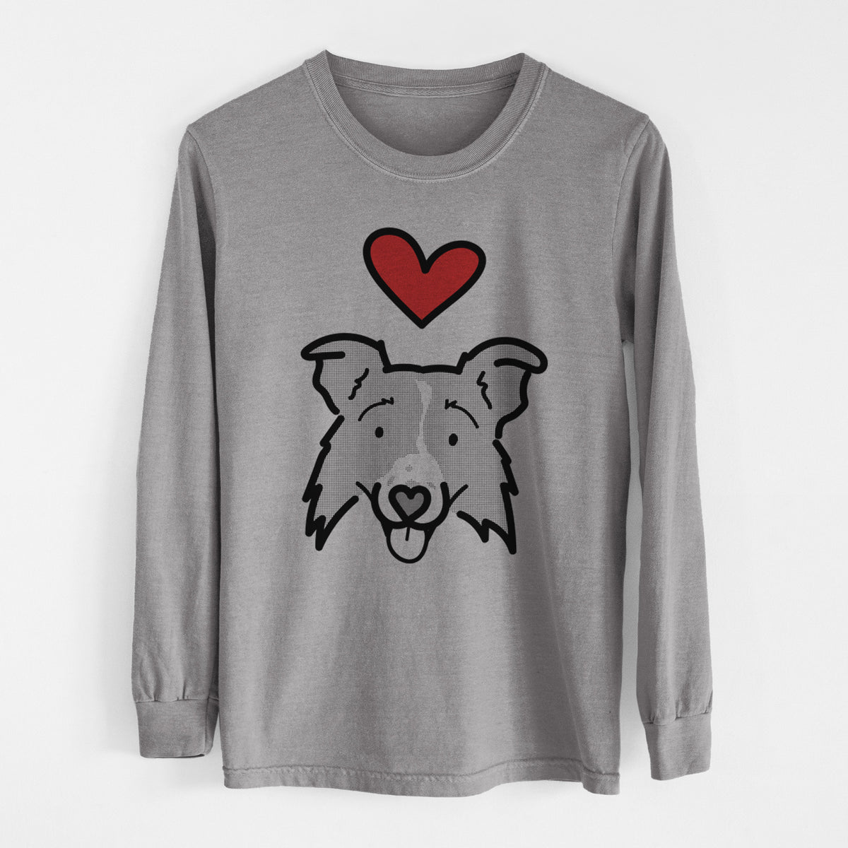 Love Always Border Collie 2.0 - Jam - Heavyweight 100% Cotton Long Sleeve