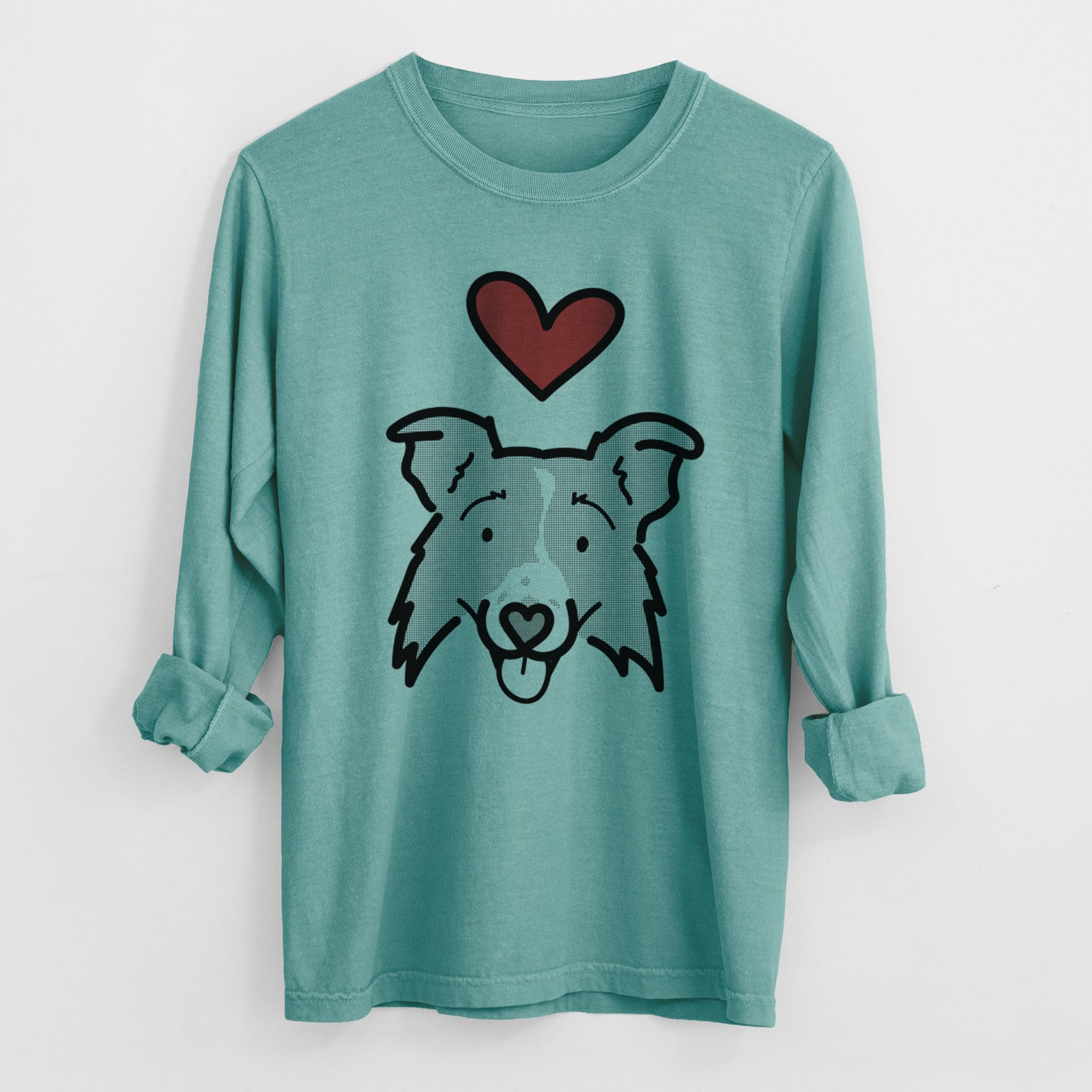 Love Always Border Collie 2.0 - Jam - Heavyweight 100% Cotton Long Sleeve