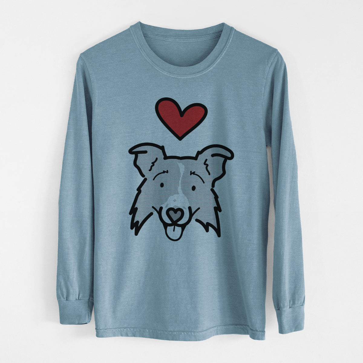 Love Always Border Collie 2.0 - Jam - Heavyweight 100% Cotton Long Sleeve