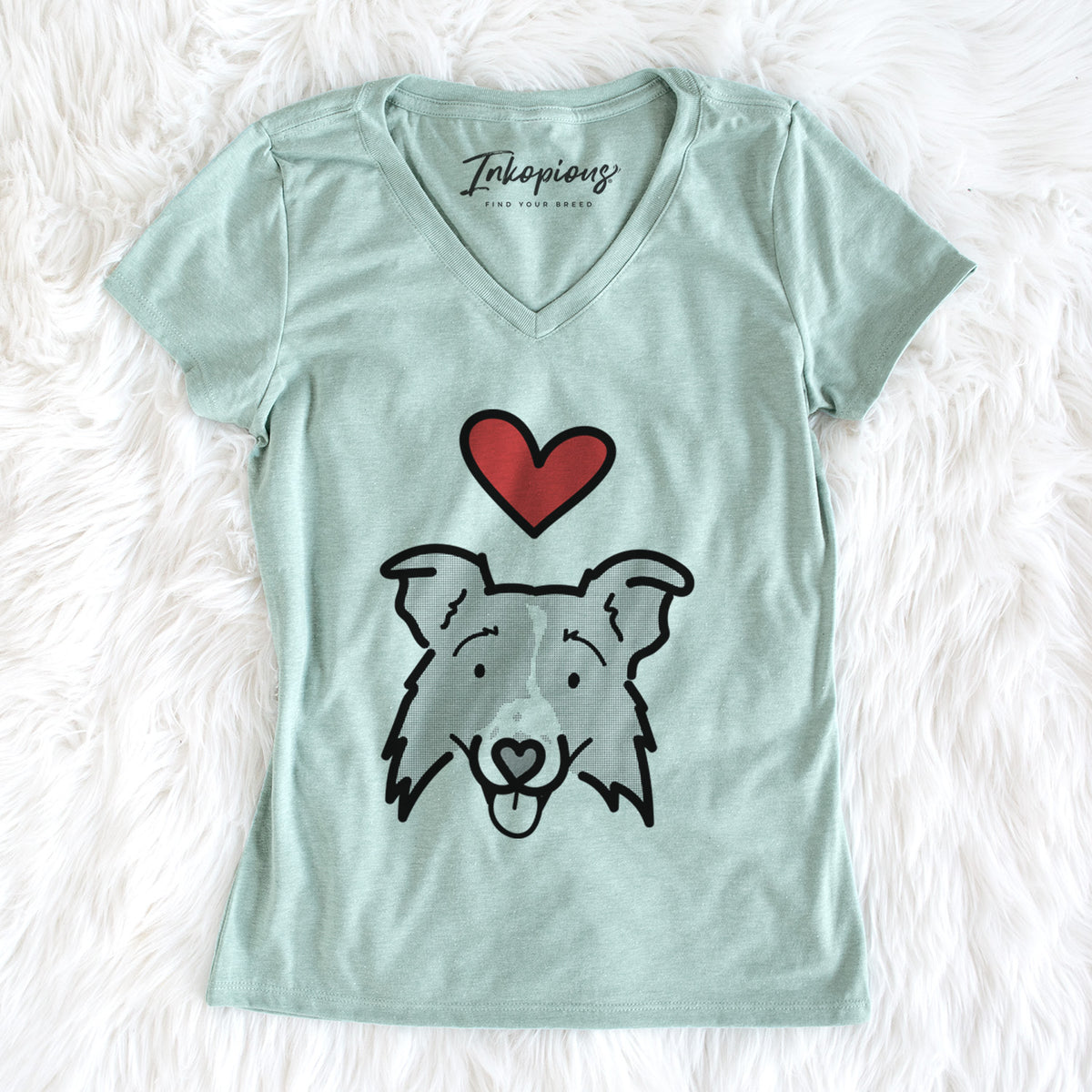 Love Always Border Collie 2.0 - Jam - Women&#39;s Perfect V-neck Shirt