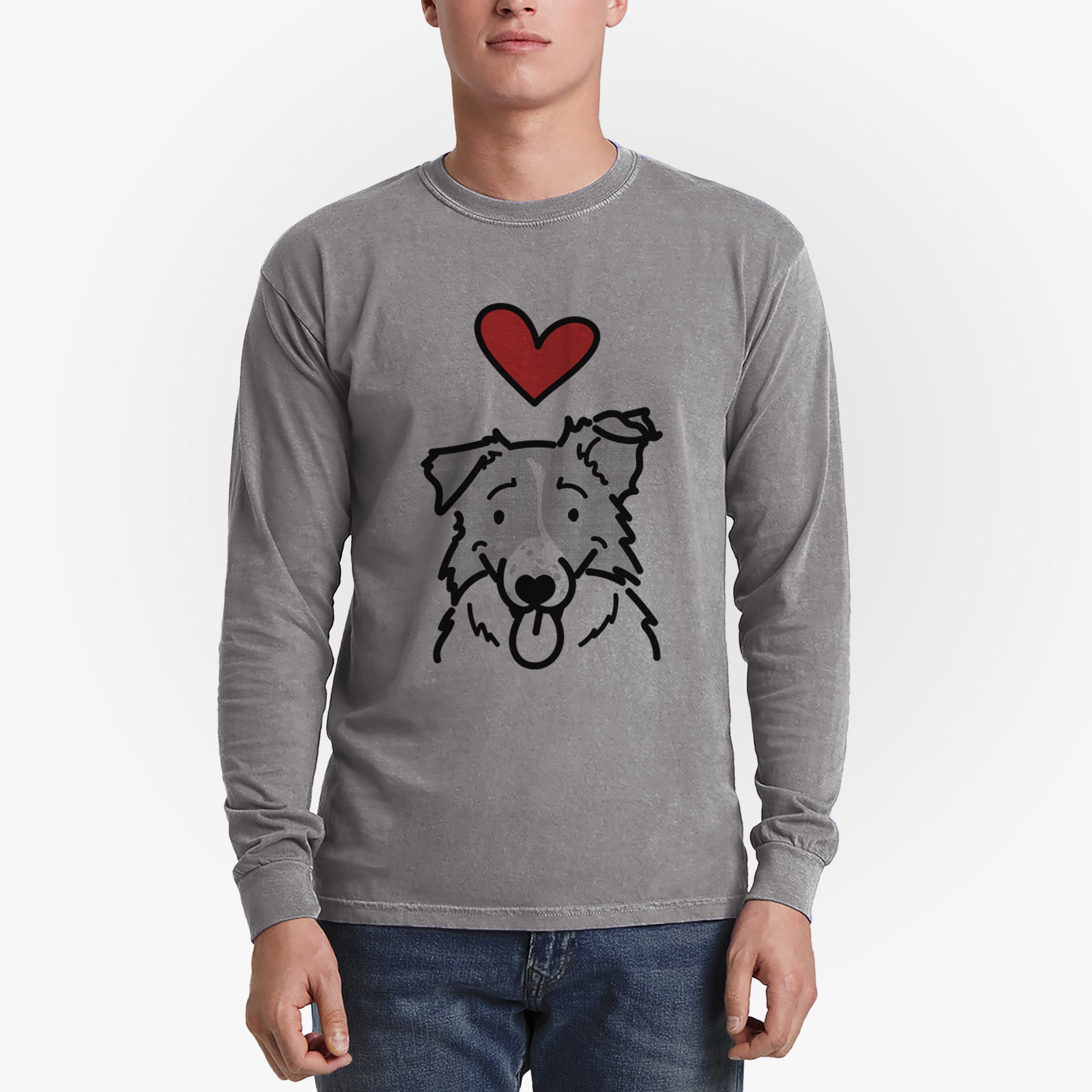 Love Always Border Collie - Jam - Heavyweight 100% Cotton Long Sleeve