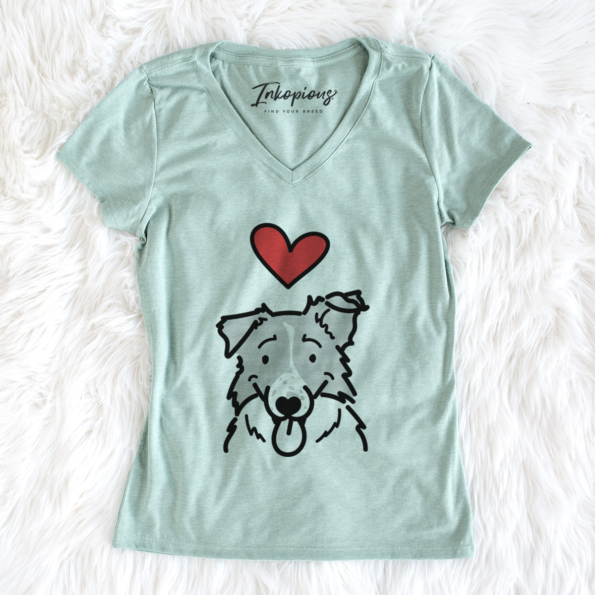 Love Always Border Collie - Jam - Women&#39;s V-neck Shirt
