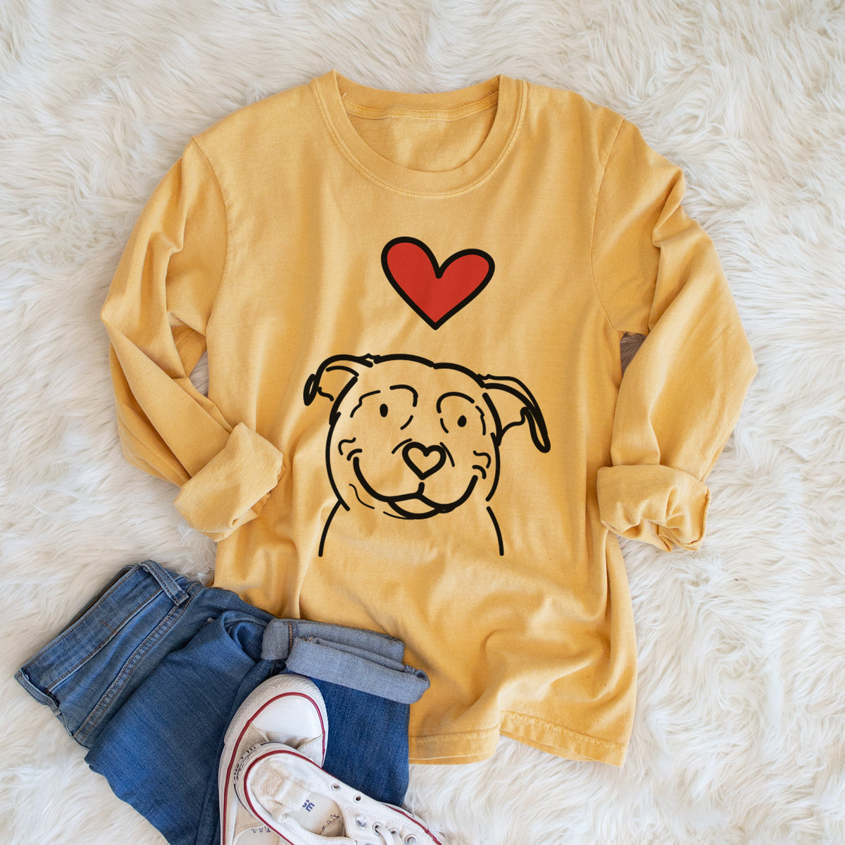 Love Always American Pitbull Terrier - Lady - Heavyweight 100% Cotton Long Sleeve
