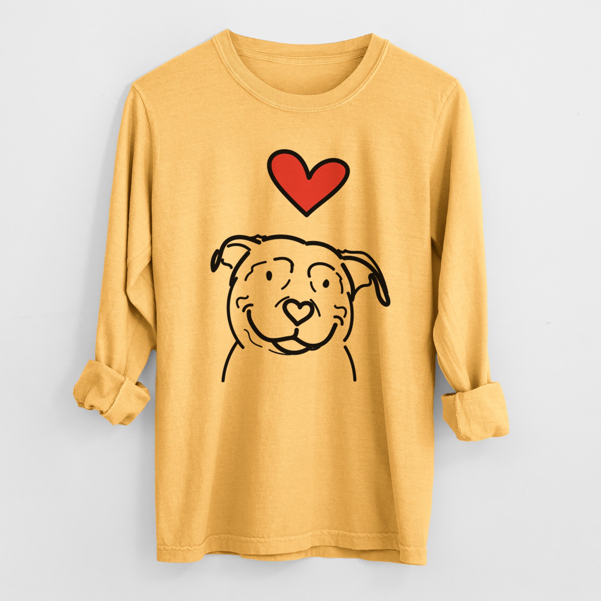 Love Always American Pitbull Terrier - Lady - Heavyweight 100% Cotton Long Sleeve