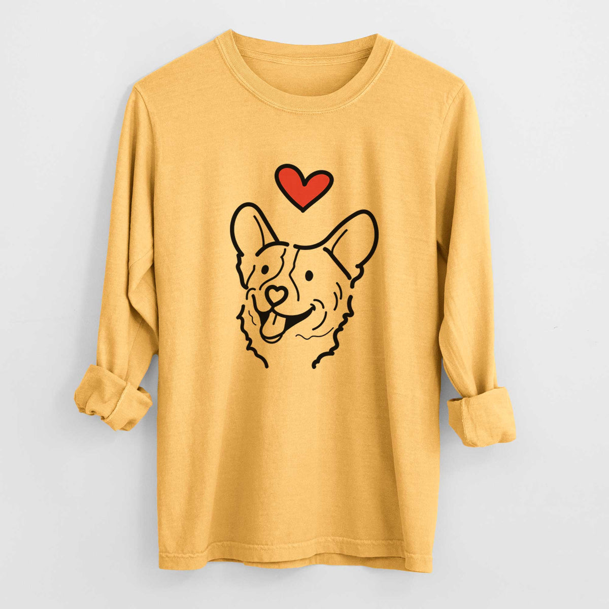 Love Always Corgi - Lily - Heavyweight 100% Cotton Long Sleeve