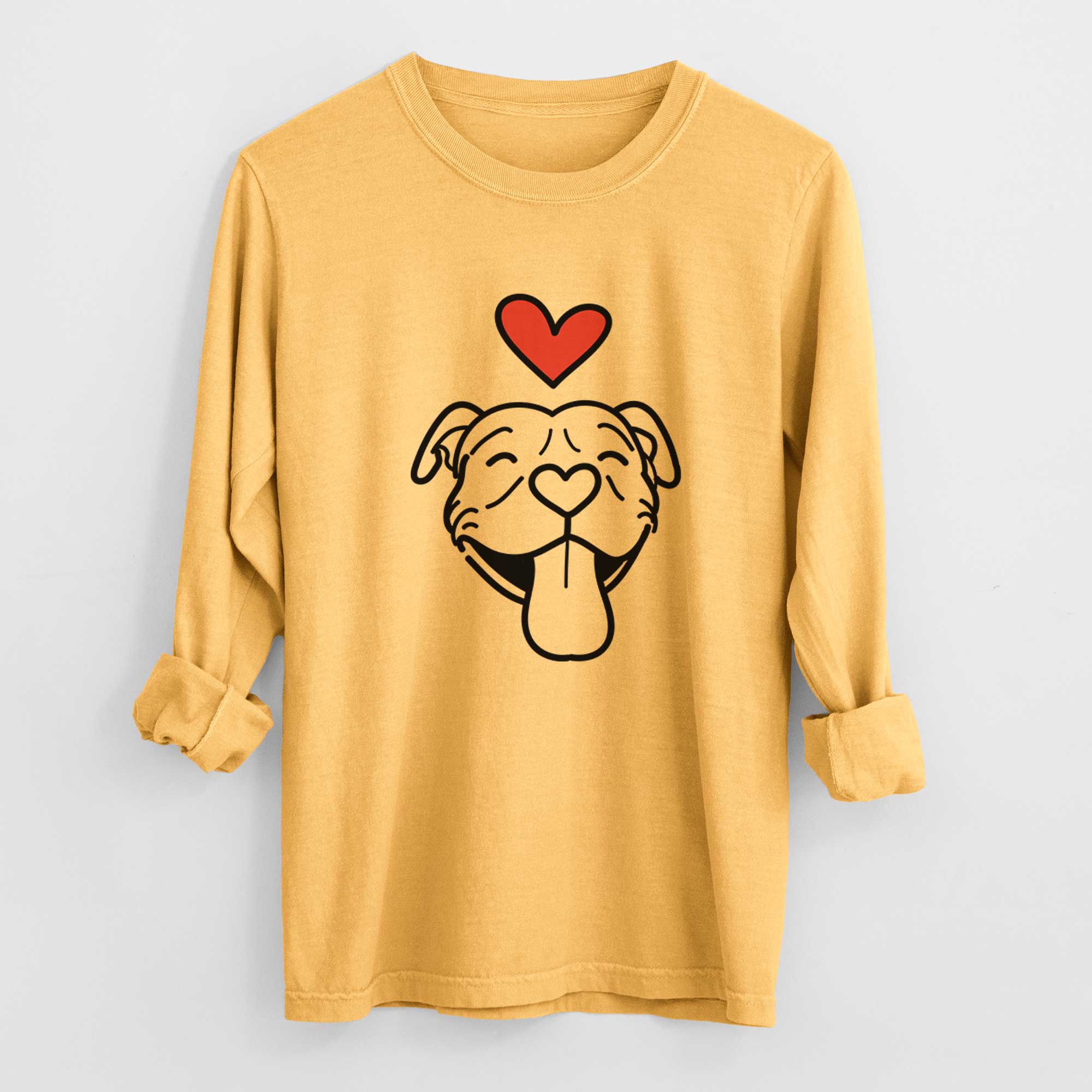 Love Always Pitbull - Louie - Heavyweight 100% Cotton Long Sleeve