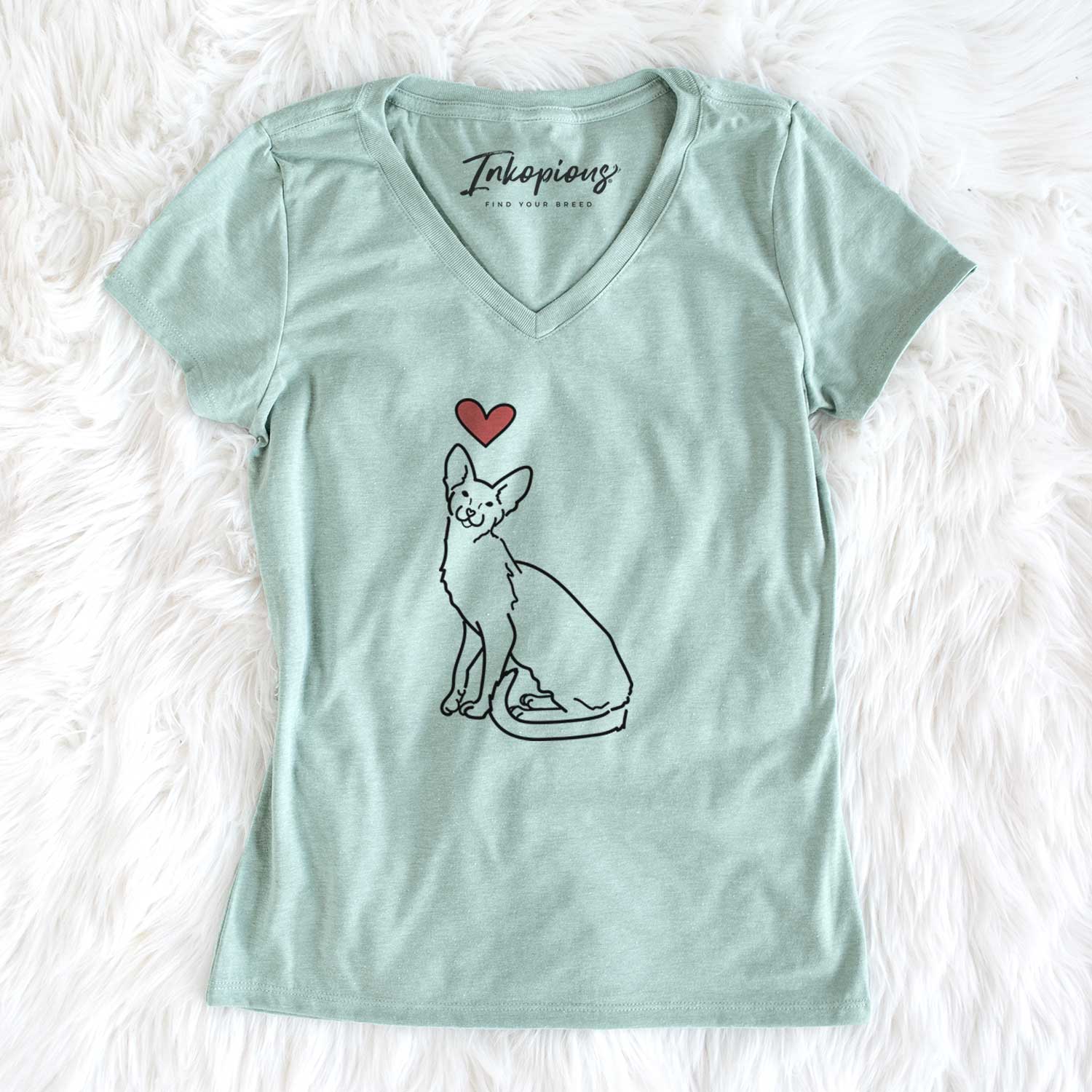 Love Always Oriental Shorthair Cat - Lyra - Women's V-neck Shirt