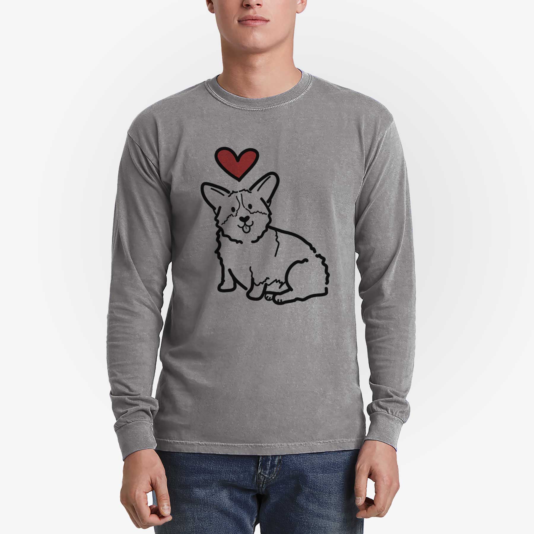 Love Always Pembroke Welsh Corgi - Millie - Heavyweight 100% Cotton Long Sleeve