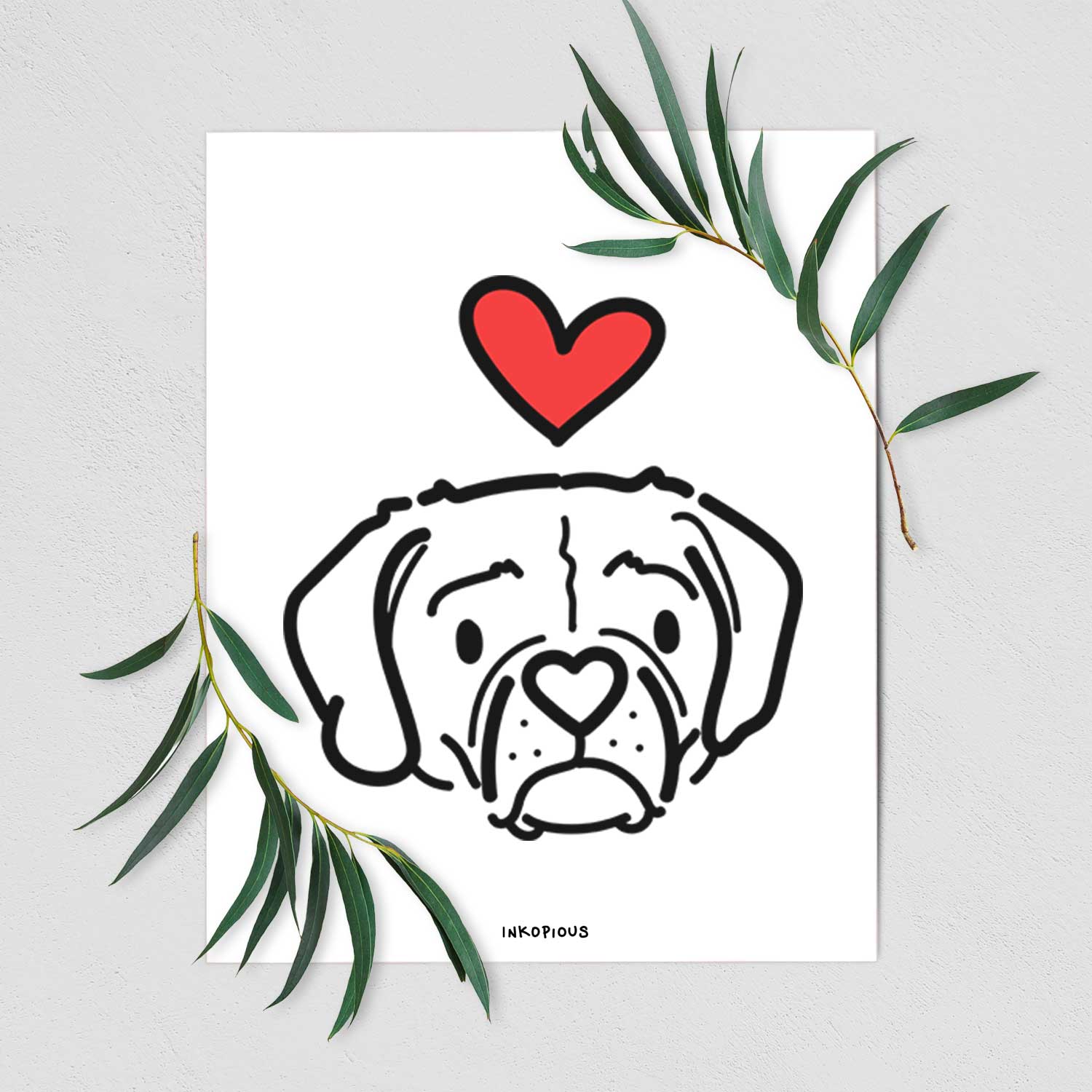 Love Always Puggle - Mitzi Art Print