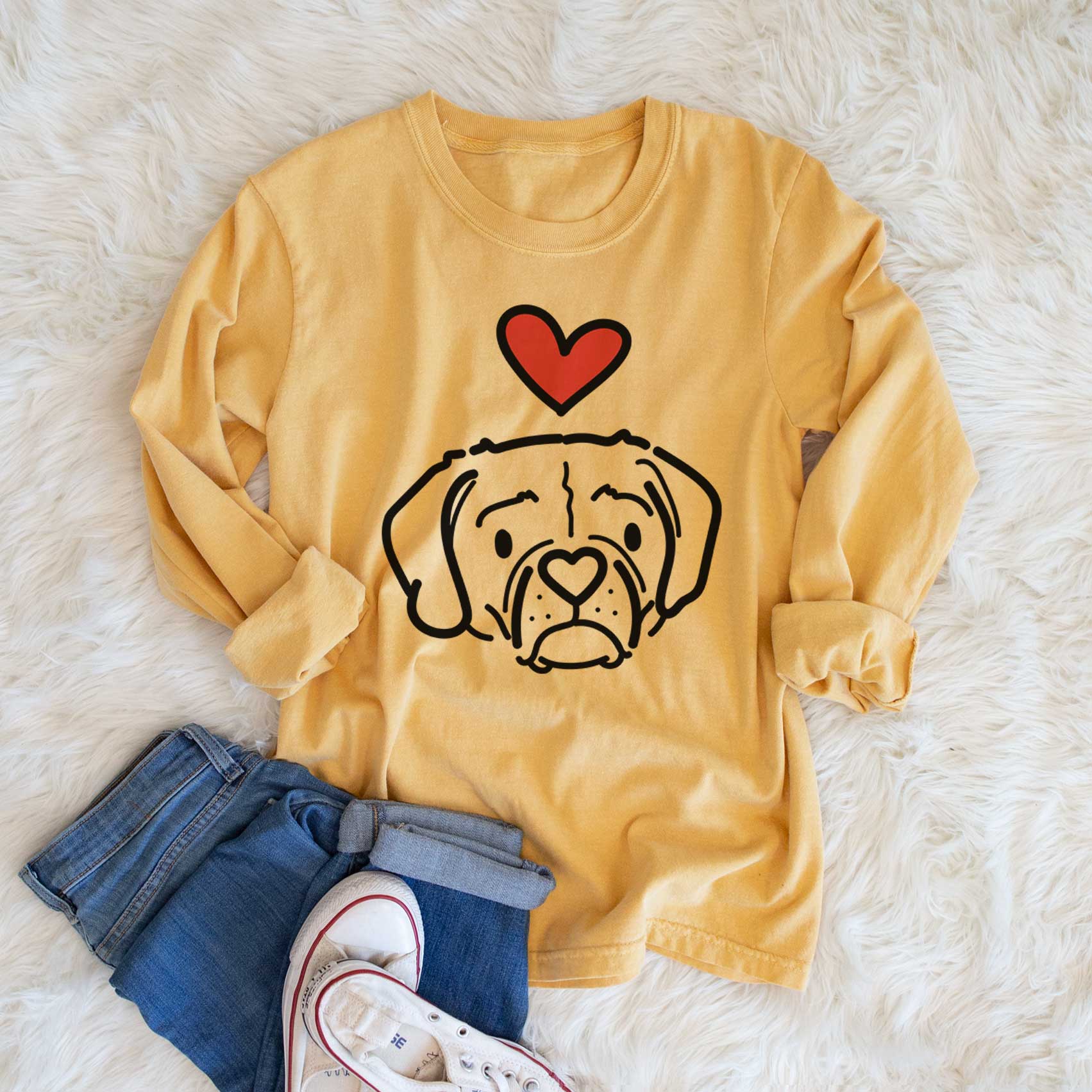 Love Always Puggle - Mitzi - Heavyweight 100% Cotton Long Sleeve