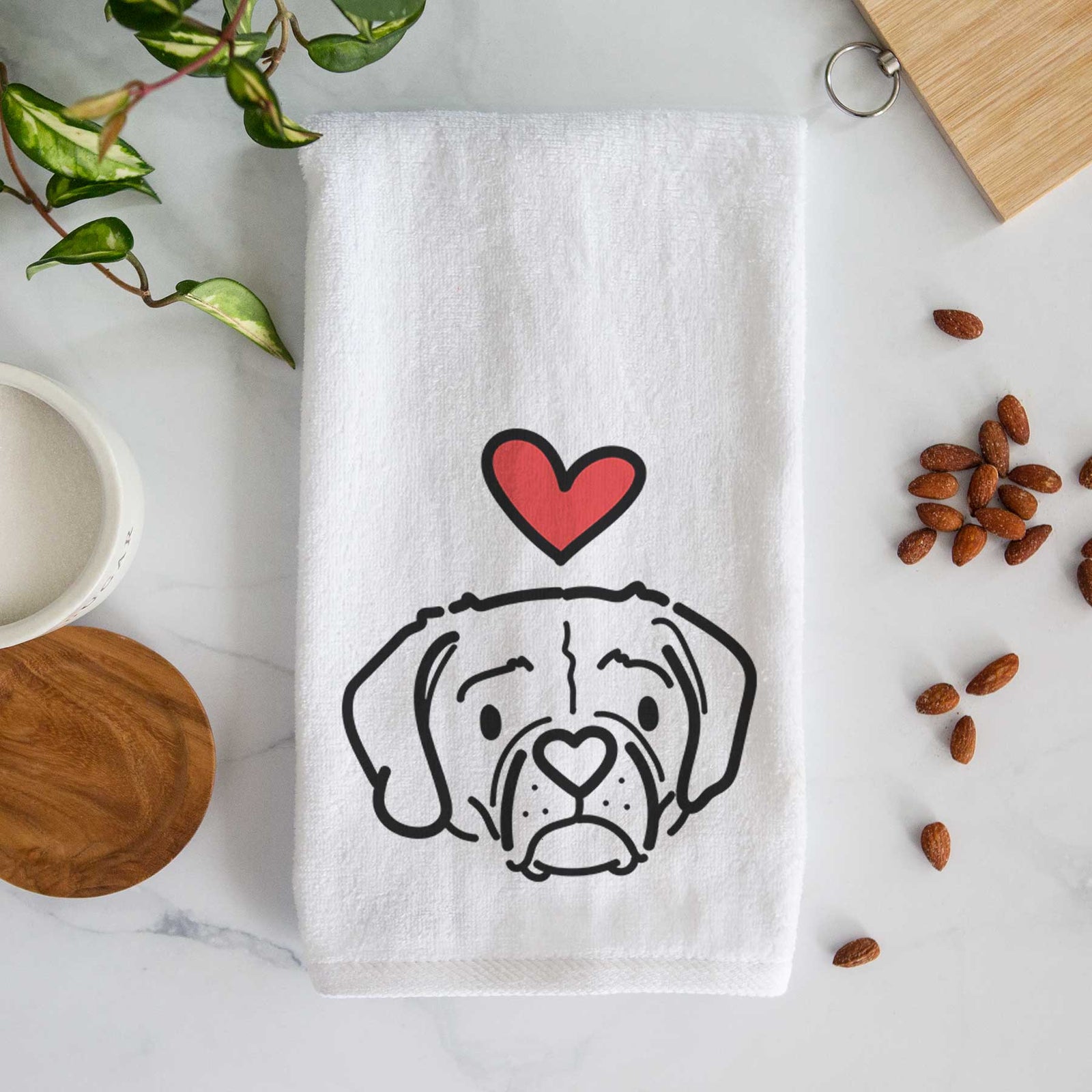 Love Always Puggle - Mitzi - Decorative Hand Towel