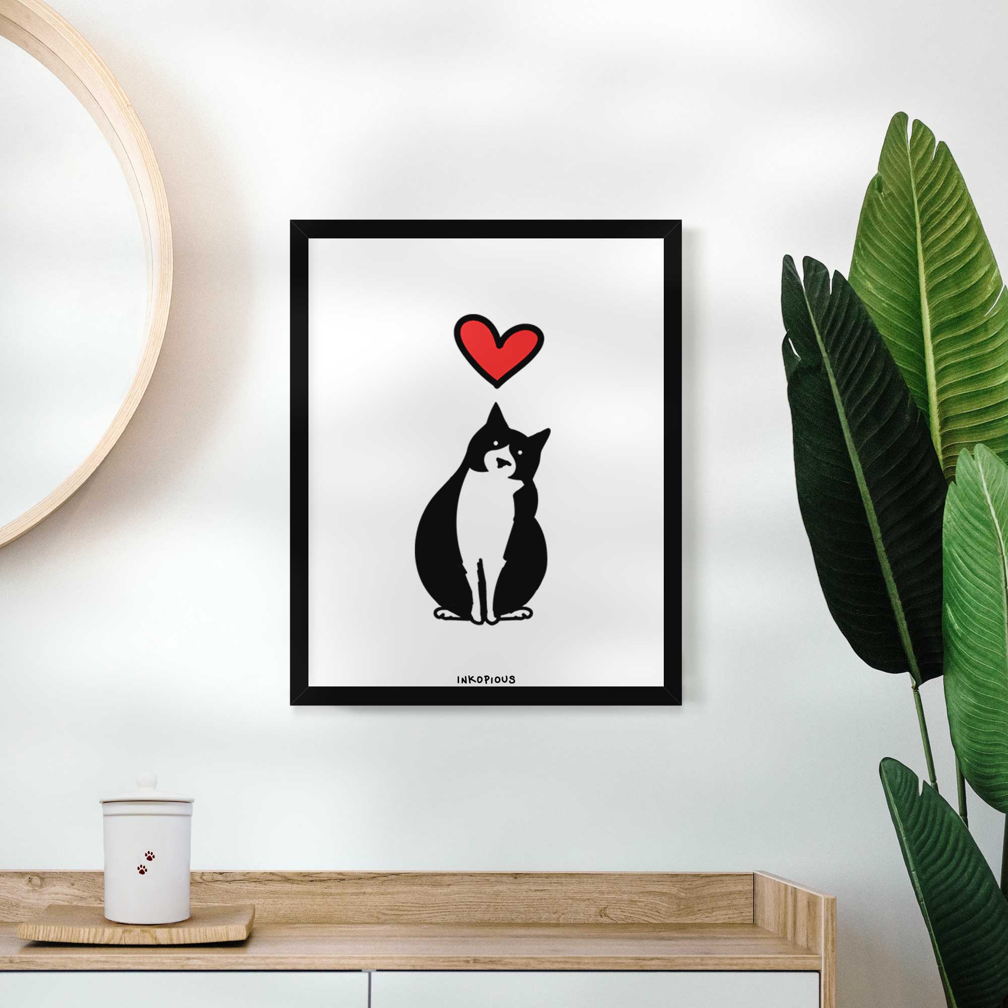 Love Always Tuxedo Cat - Oliver Art Print