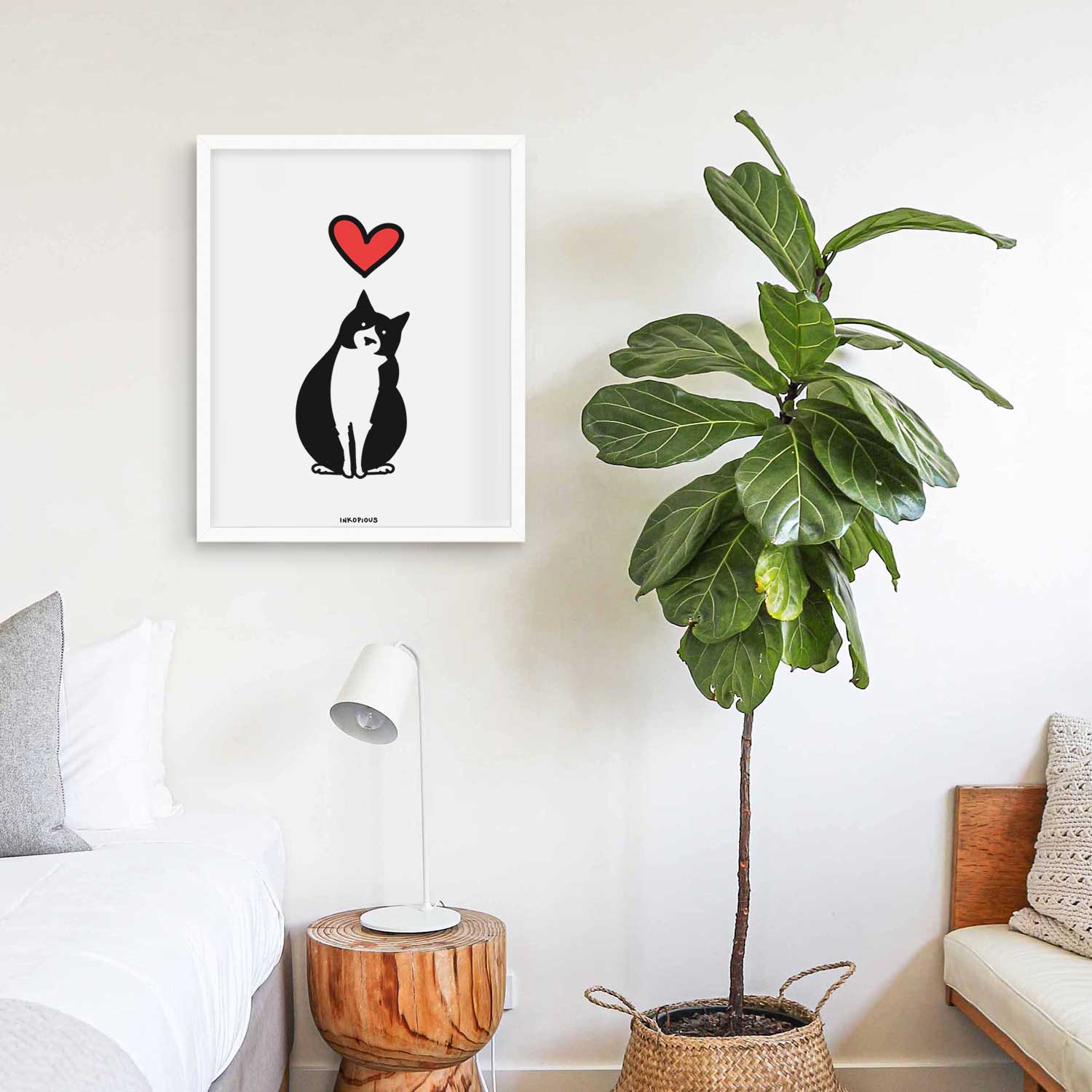 Love Always Tuxedo Cat - Oliver Art Print