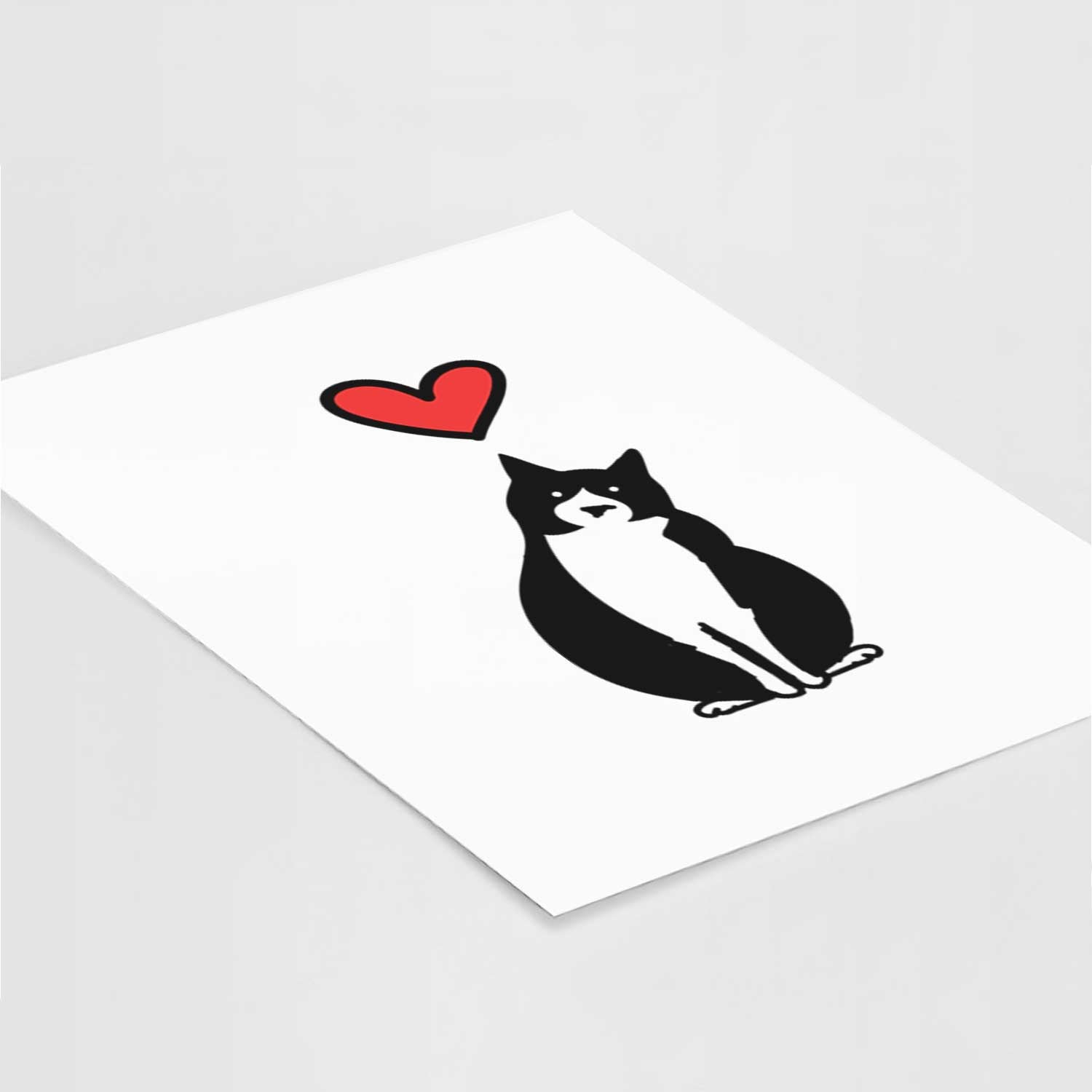 Love Always Tuxedo Cat - Oliver Art Print