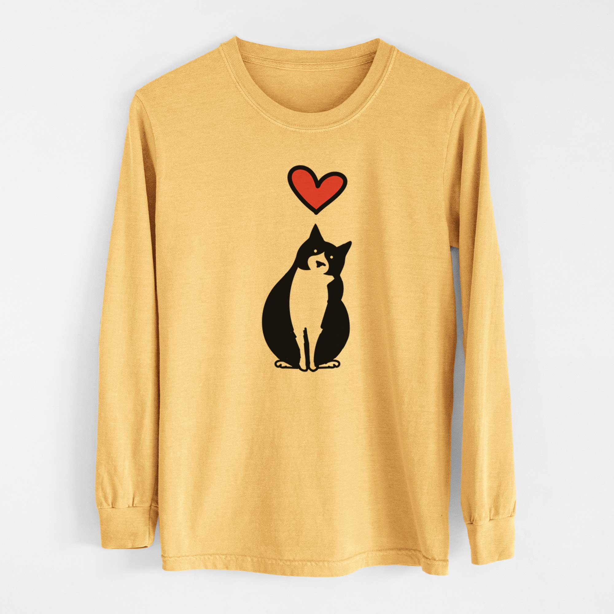 Love Always Tuxedo Cat - Oliver - Heavyweight 100% Cotton Long Sleeve