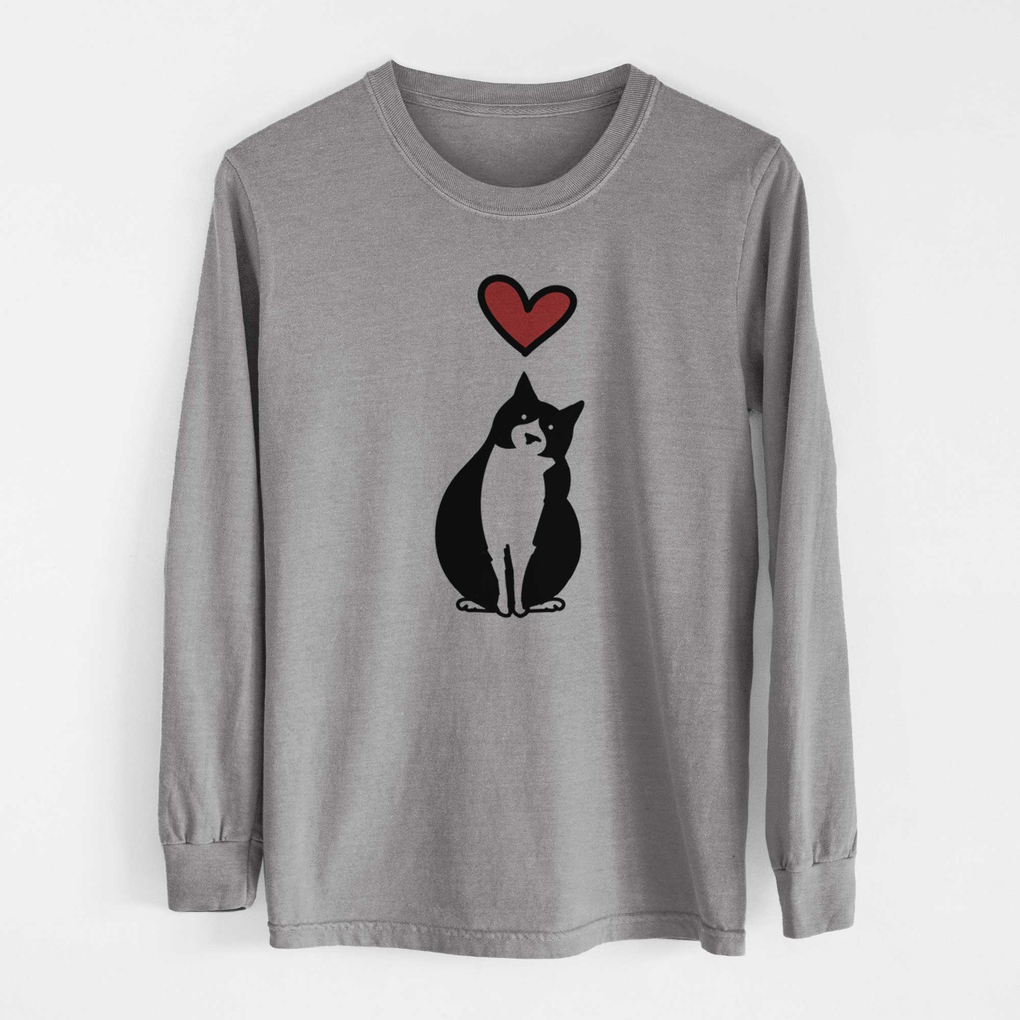 Love Always Tuxedo Cat - Oliver - Heavyweight 100% Cotton Long Sleeve