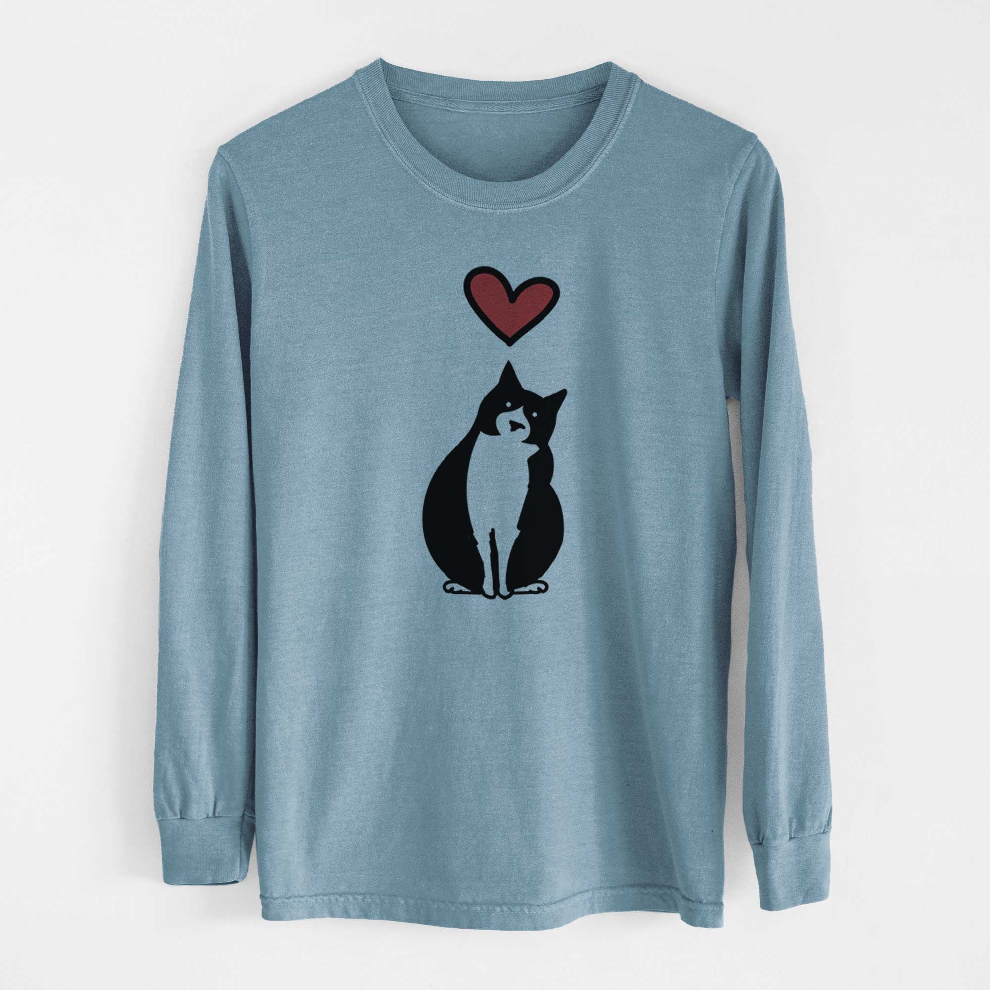 Love Always Tuxedo Cat - Oliver - Heavyweight 100% Cotton Long Sleeve