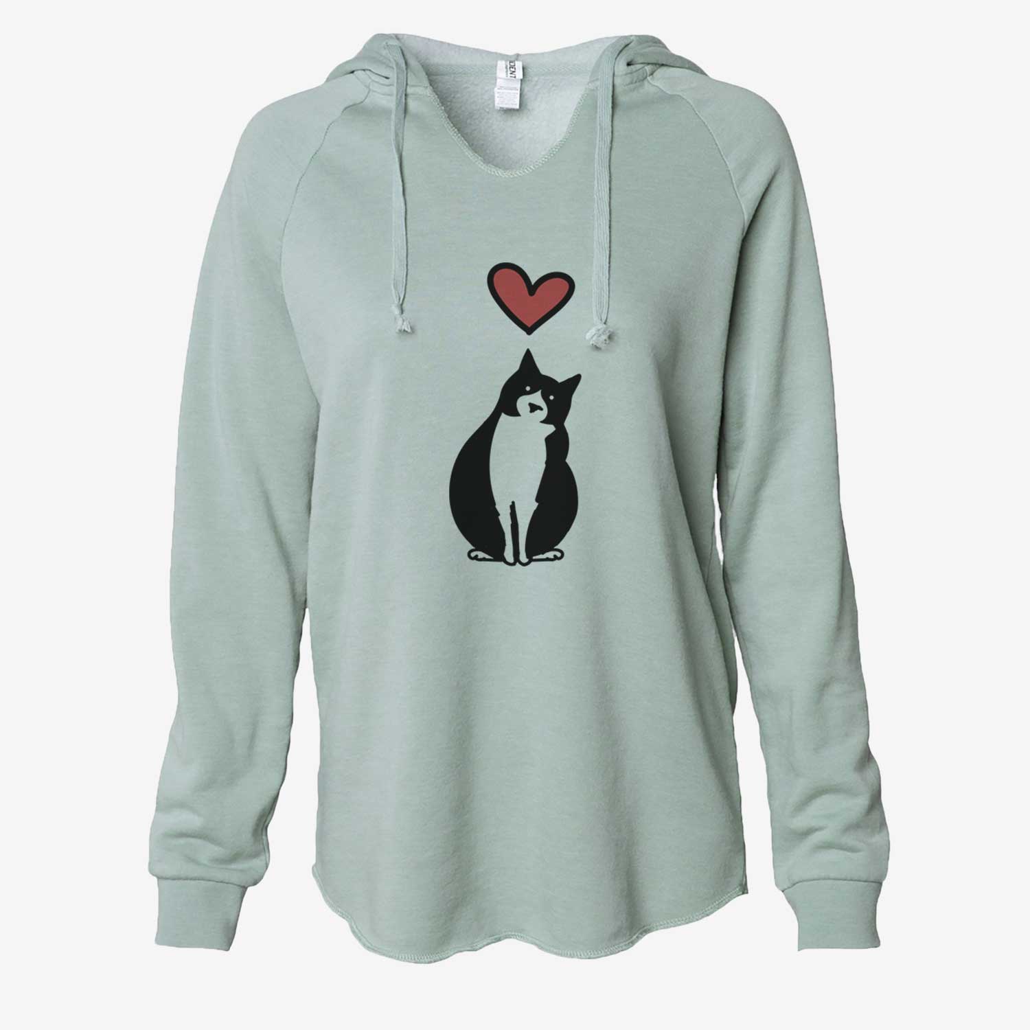 Love Always Tuxedo Cat - Oliver - Cali Wave Hooded Sweatshirt