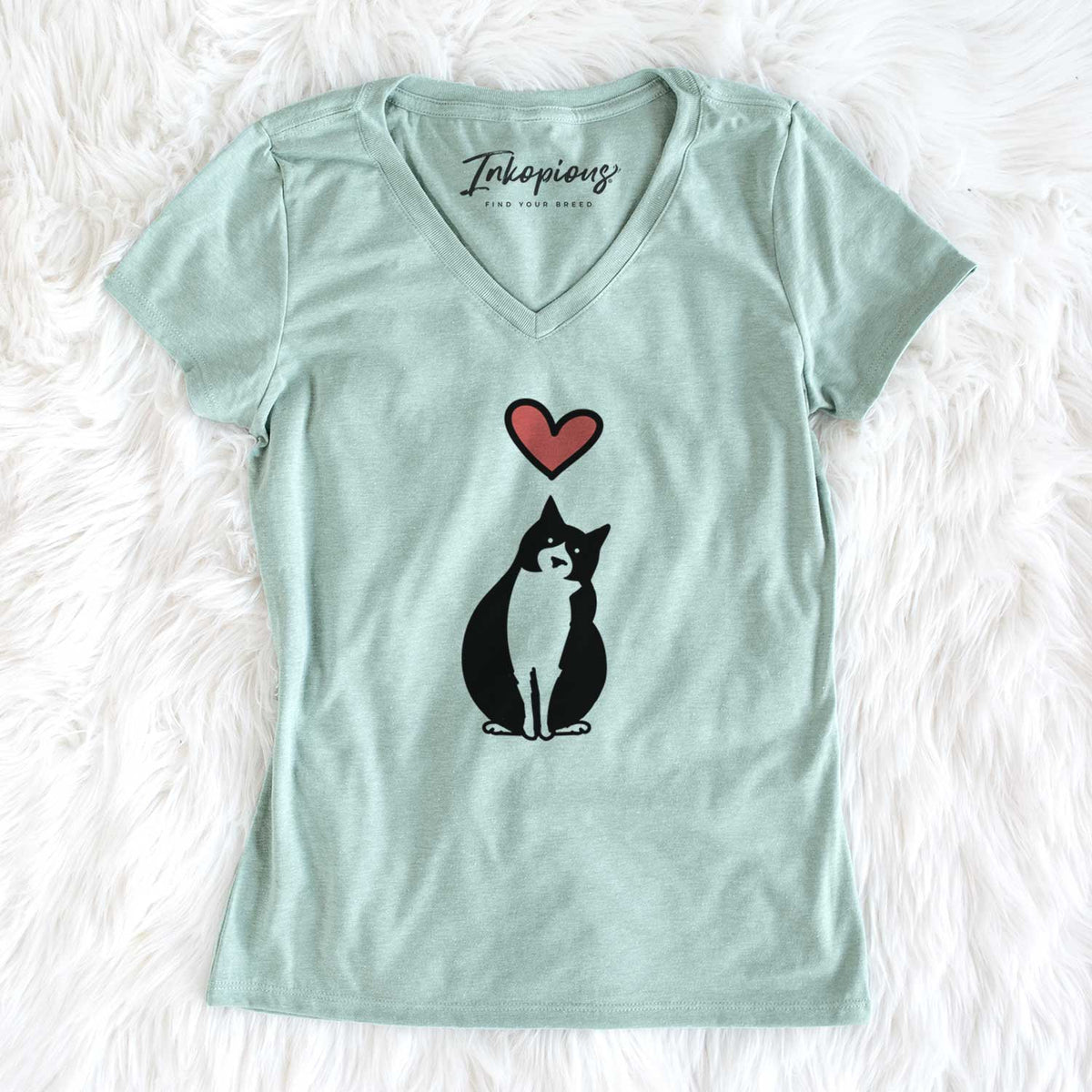 Love Always Tuxedo Cat - Oliver - Women&#39;s V-neck Shirt