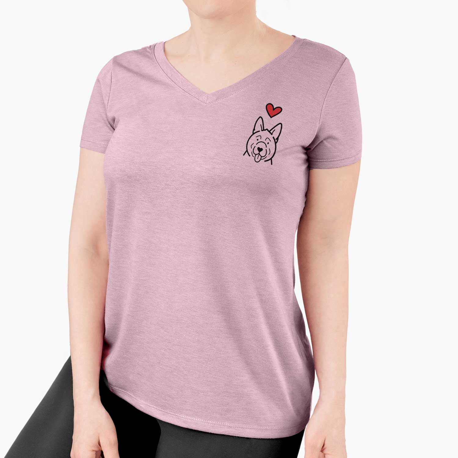 Love Always Akita - Women's V-neck Shirt