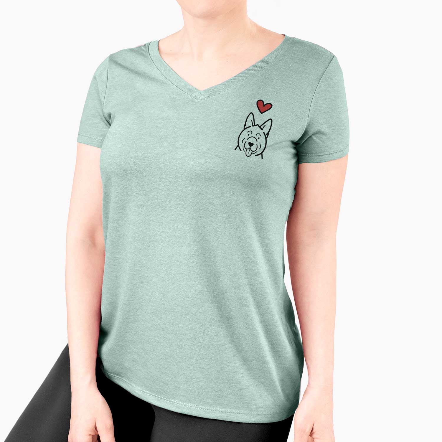 Love Always Akita - Women's V-neck Shirt