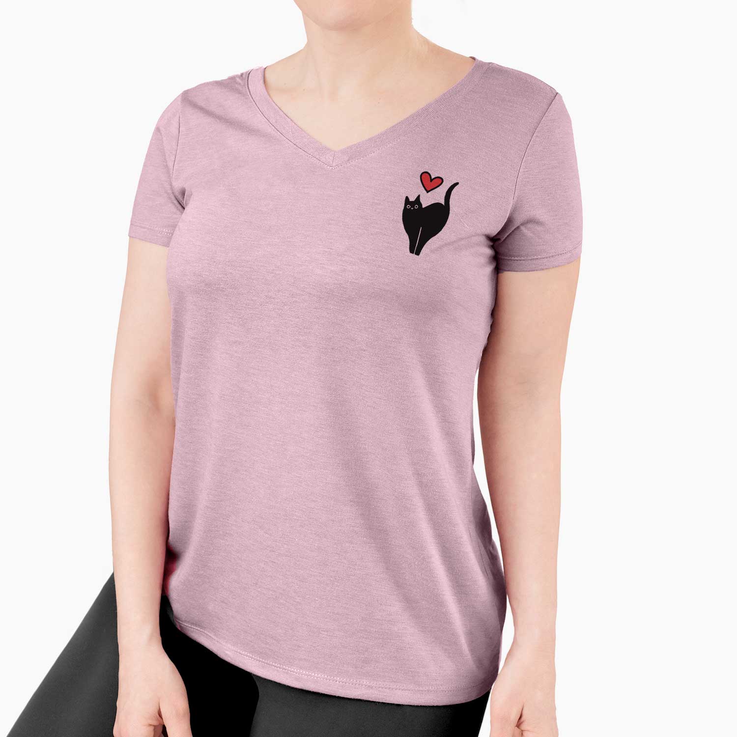 Love Always Black Cat - Bella - Women's V-neck Shirt