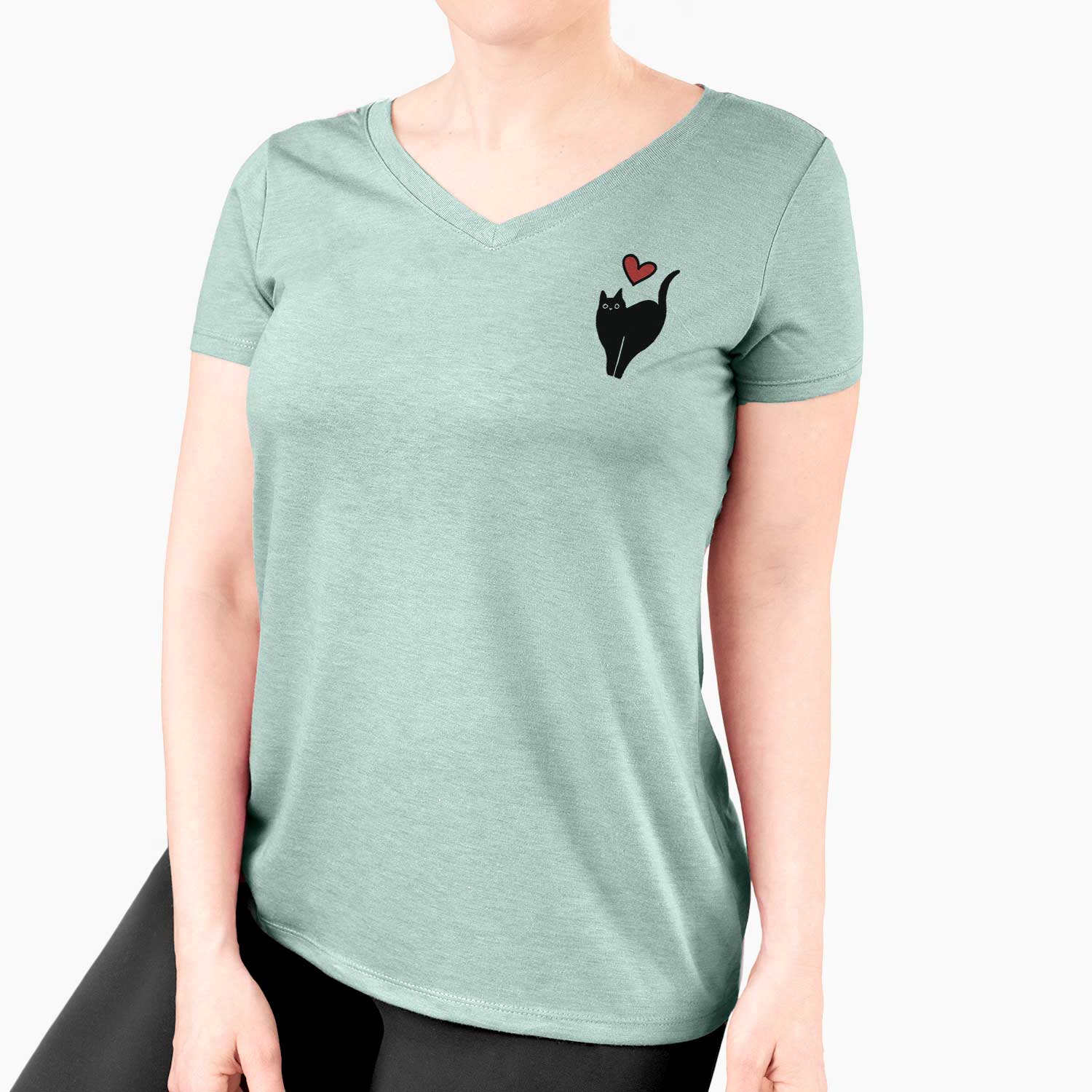 Love Always Black Cat - Bella - Women's V-neck Shirt