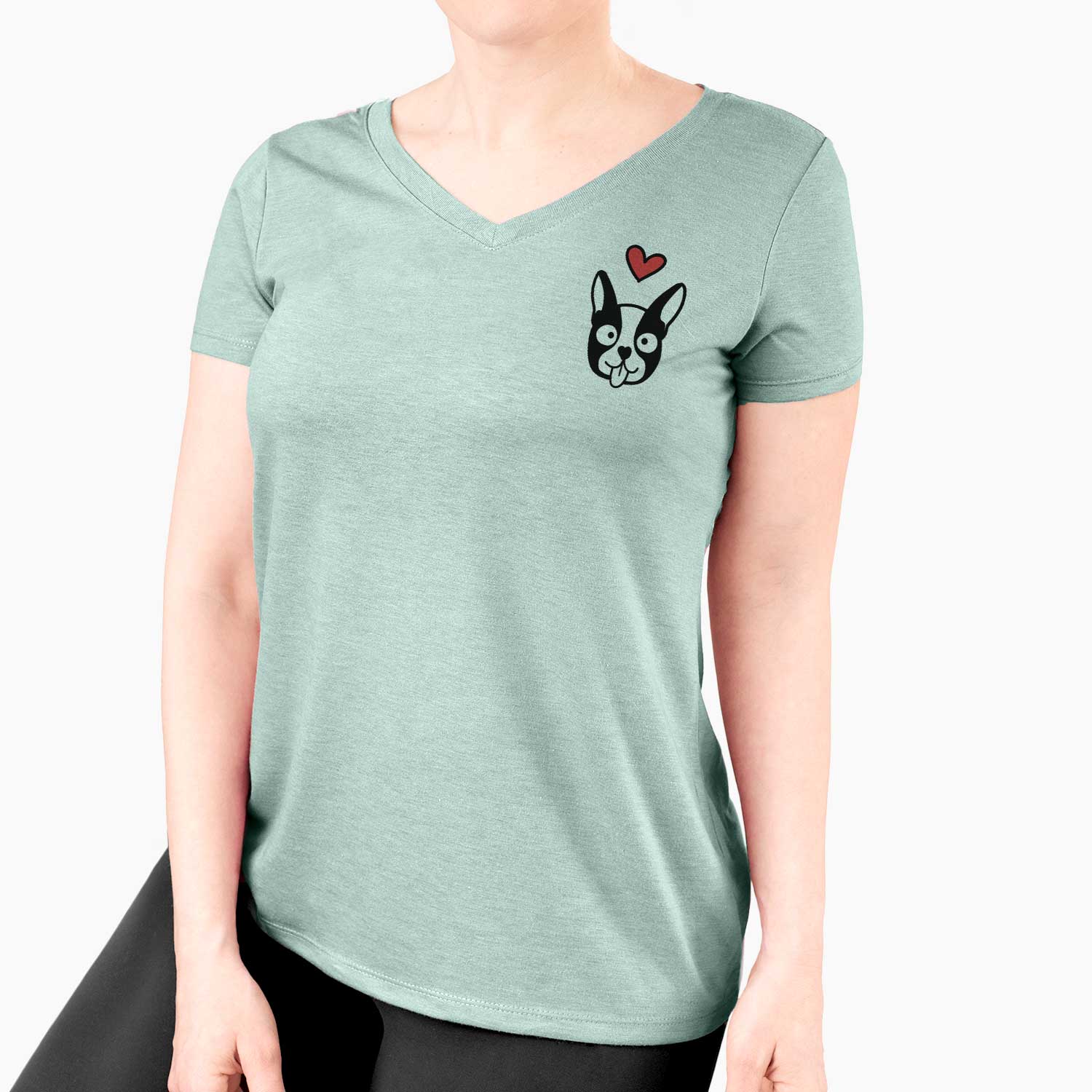 Love Always Boston Terrier - Women's V-neck Shirt