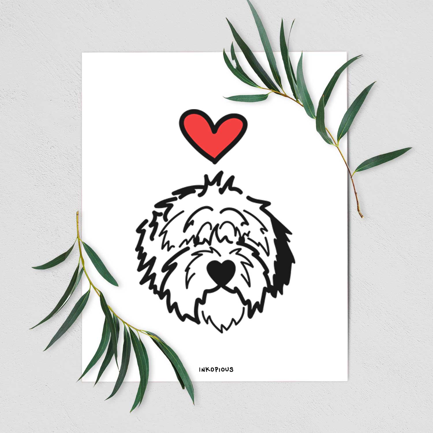 Love Always Old English Sheepdog - Penny Art Print